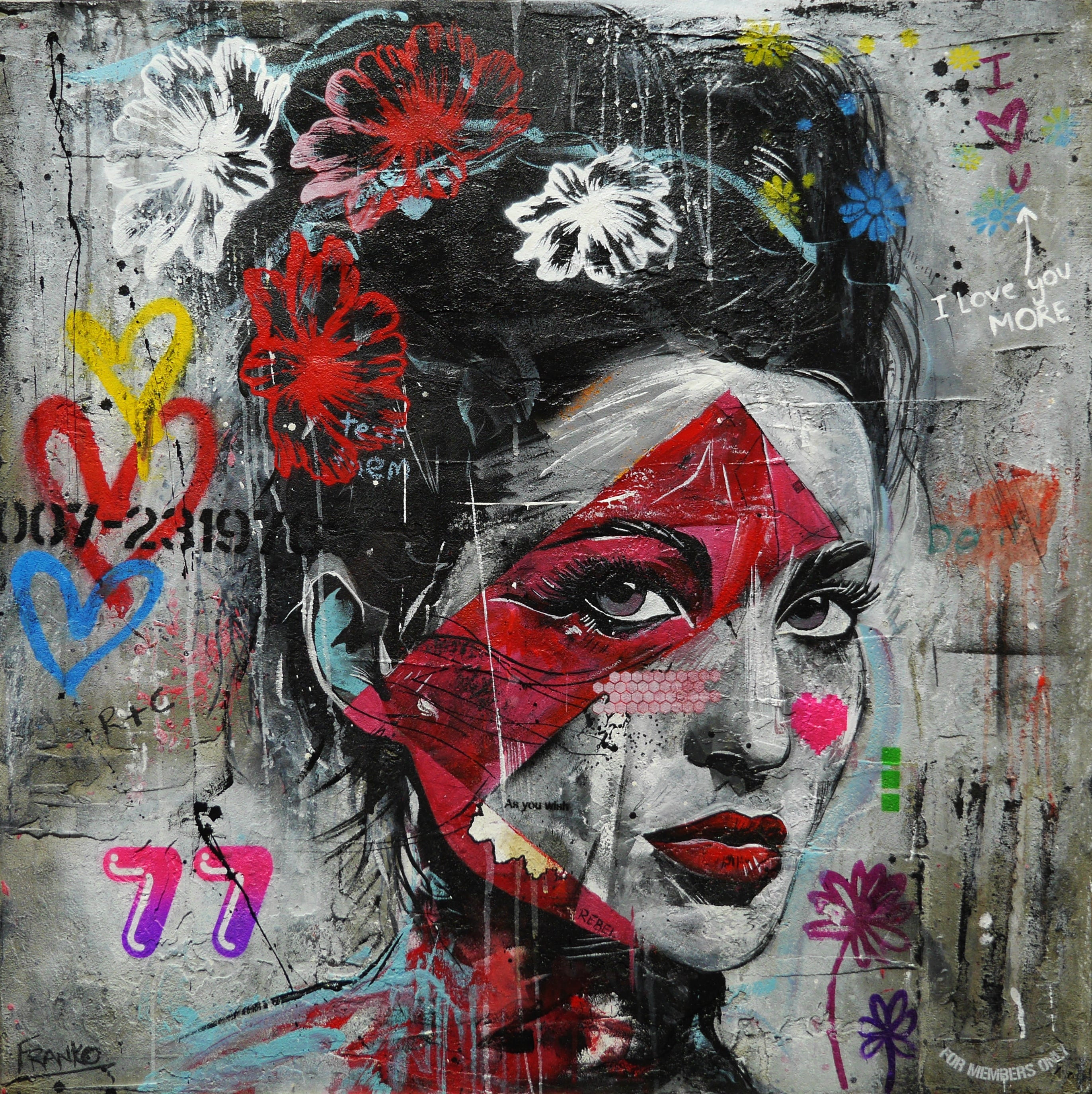 Jade 90cm x 90cm Industrial Concrete Textured Urban Pop Art Painting