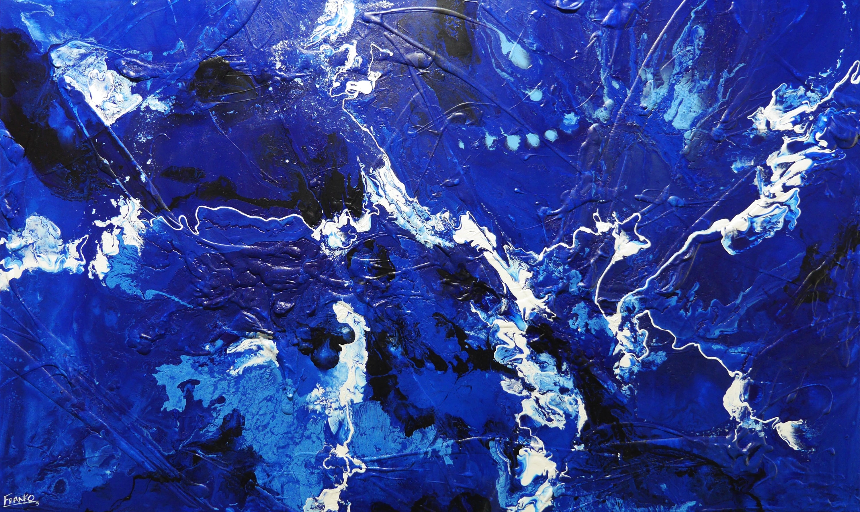 Into The Blue 200cm x 120cm Textured Abstract Painting
