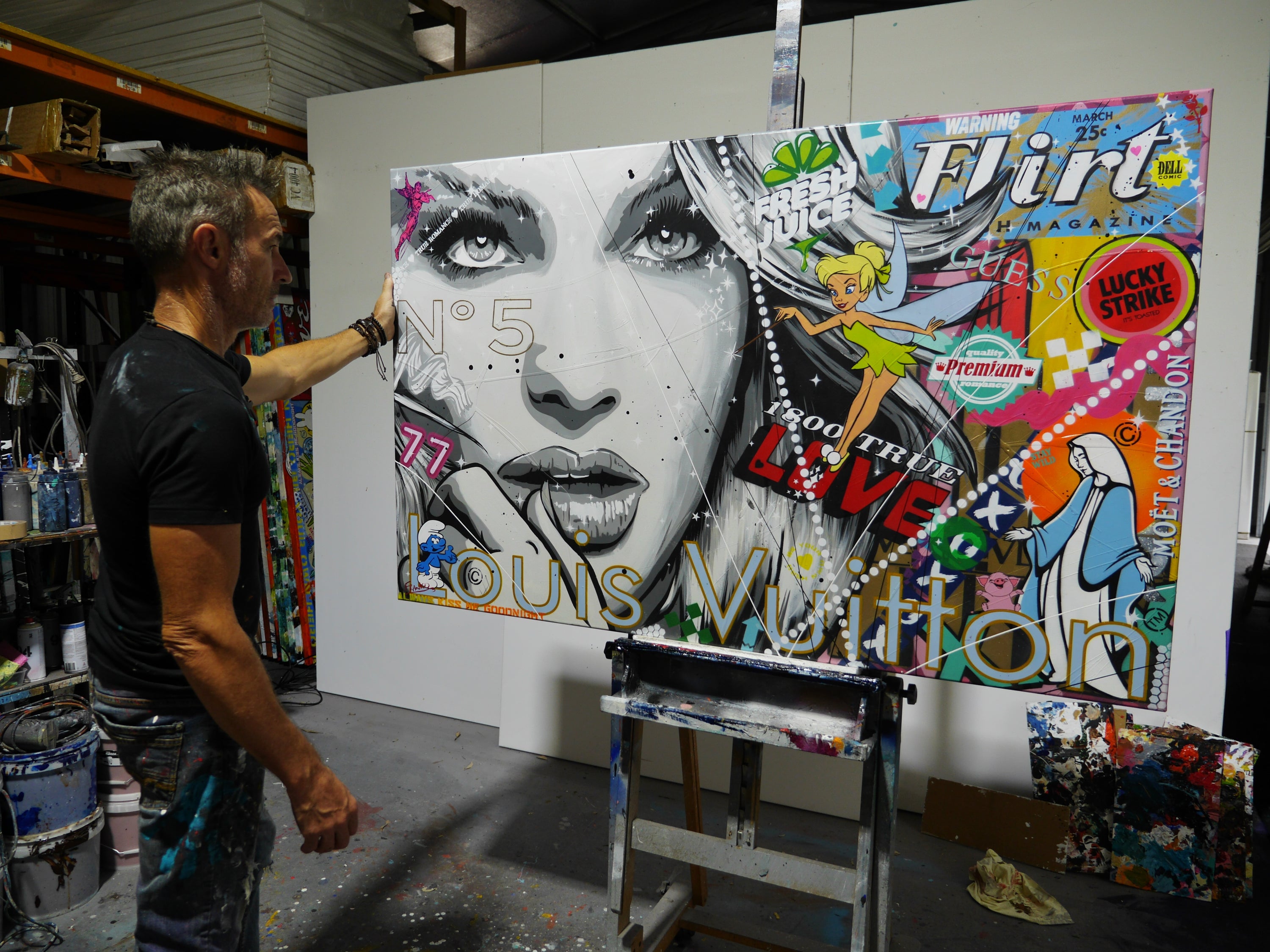 Fairies and Queens 160cm x 100cm Textured Urban Pop Art Painting