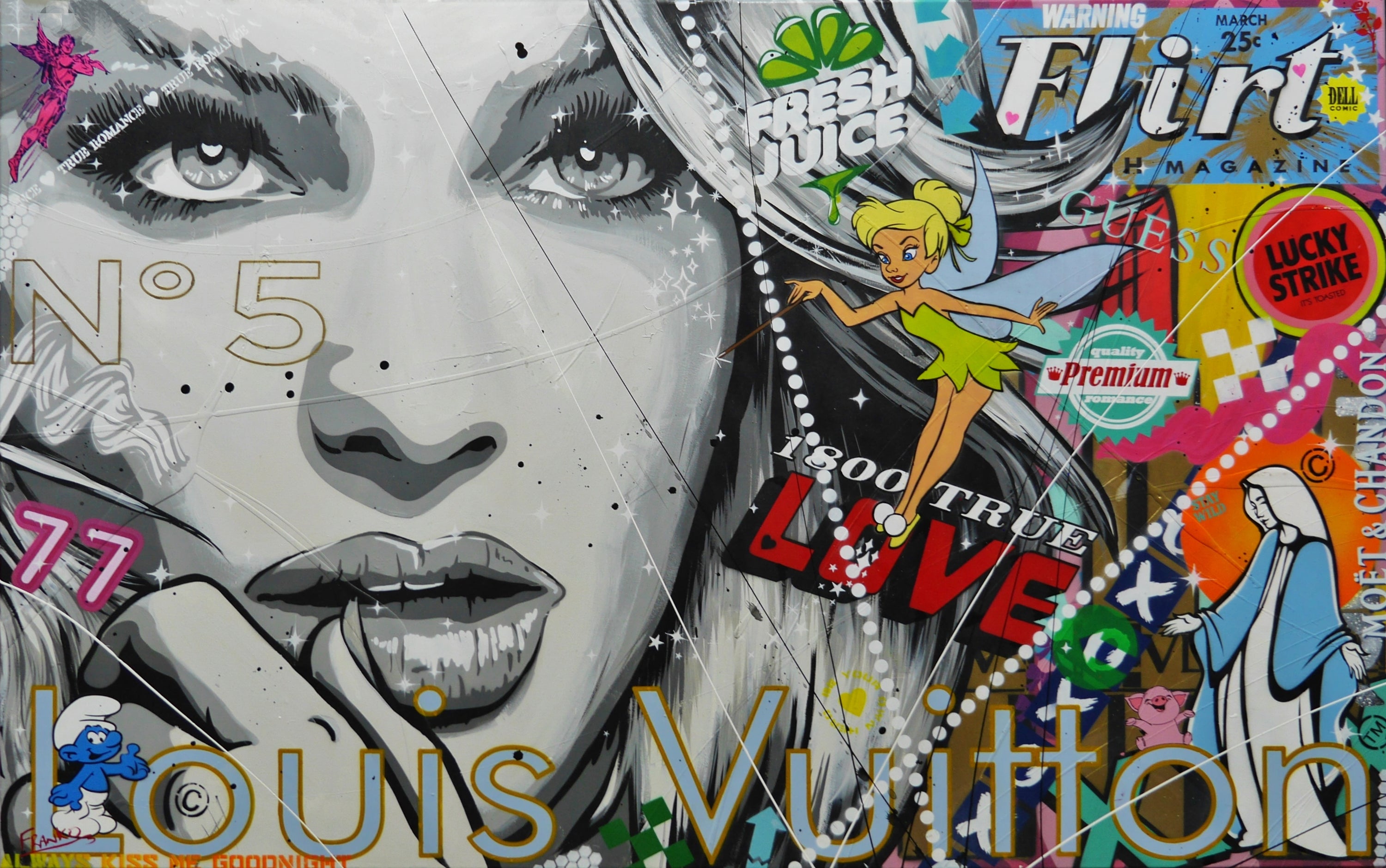 Fairies and Queens 160cm x 100cm Textured Urban Pop Art Painting