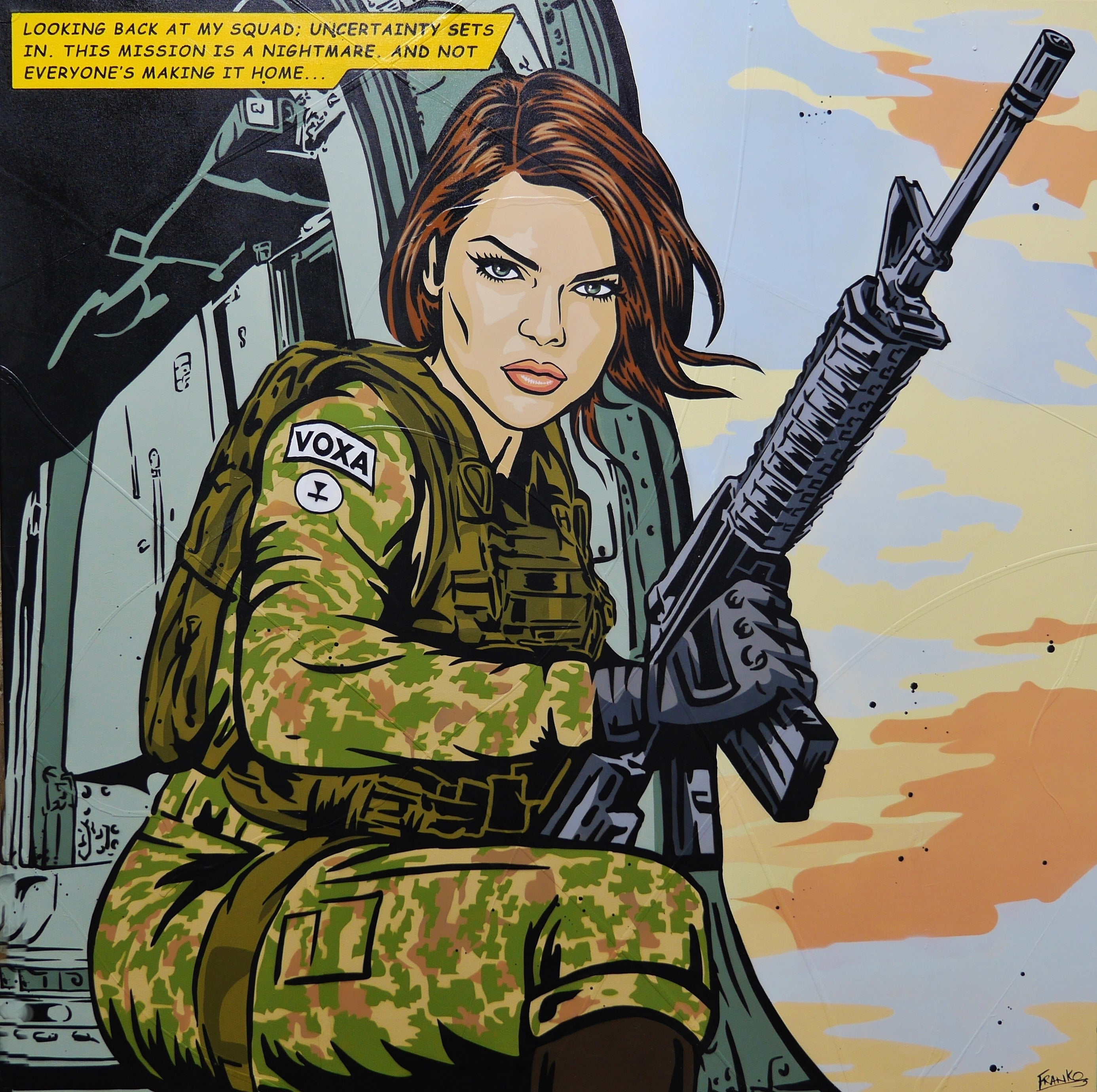 Looking Back 150cm x 150cm Combat Classic Pop Art Painting