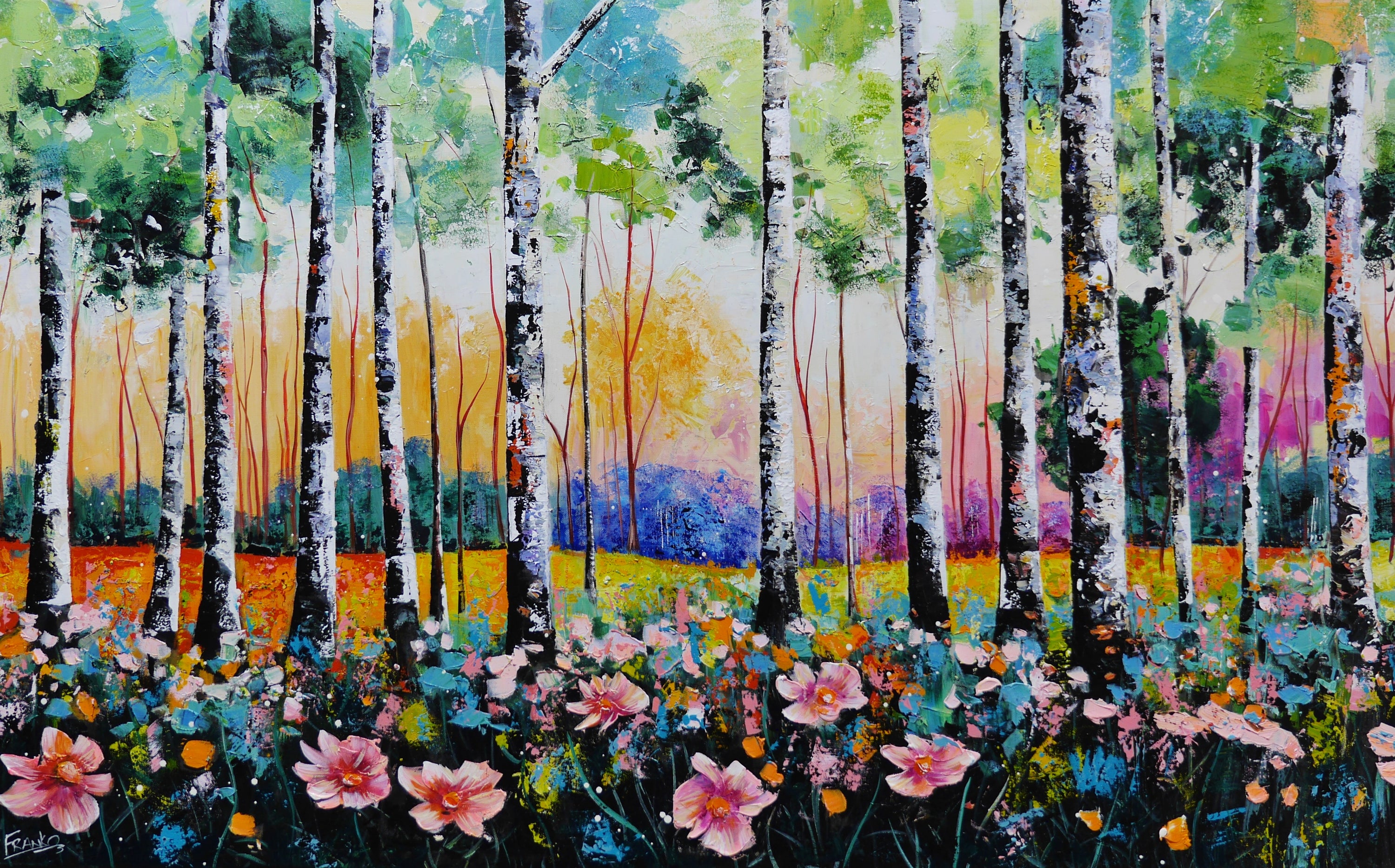 Silver Forest 160cm x 100cm FRAME INC Australian Landscape Abstract Realism Textured Painting (Copy)