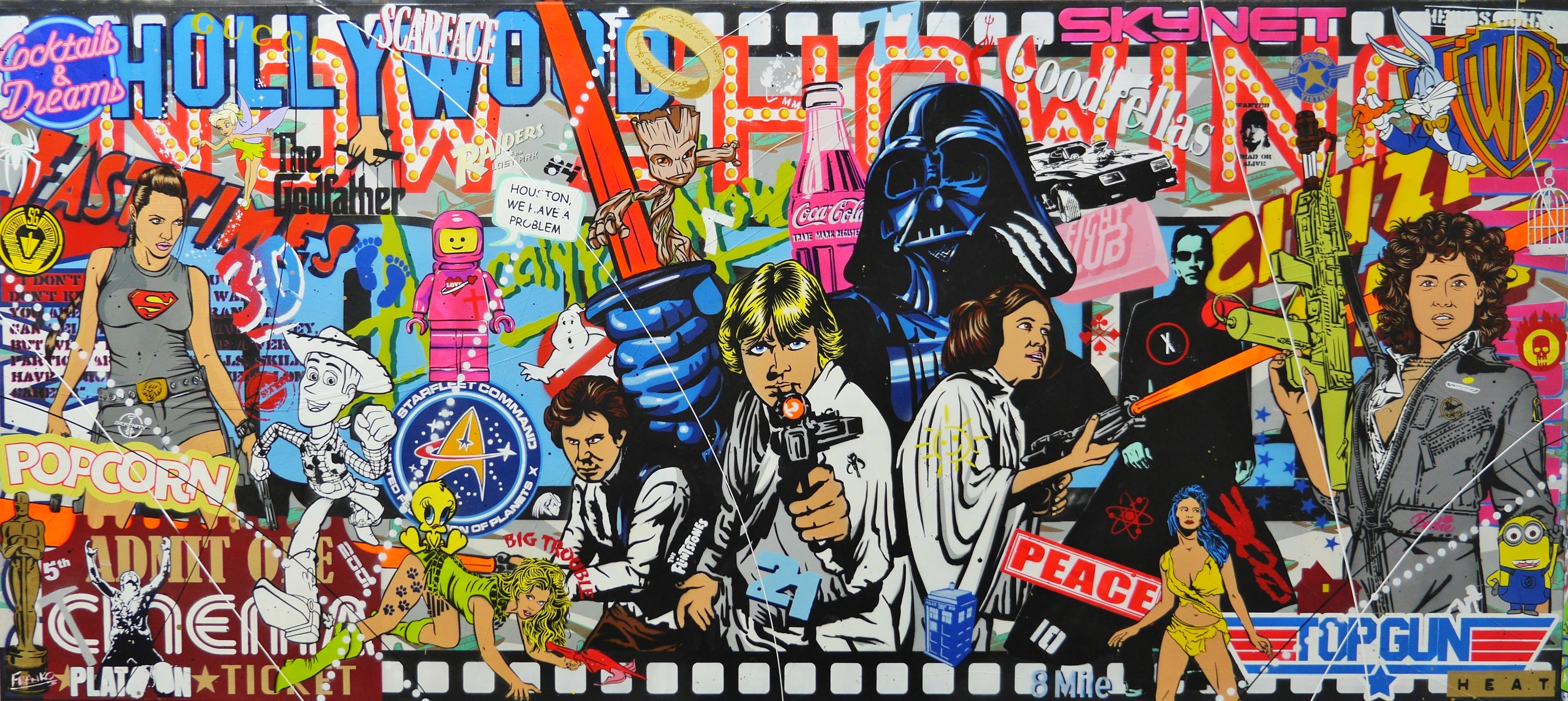 Cineverse 270cm x 120cm Textured Urban Pop Art Painting (SOLD)