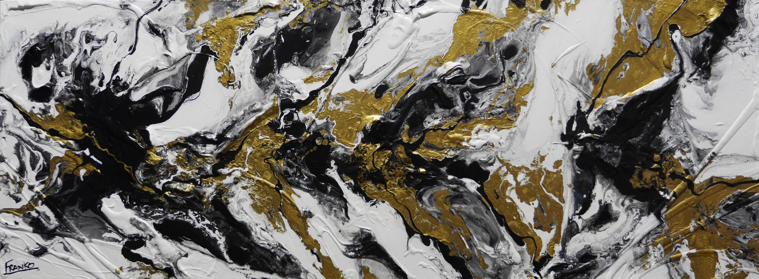 Golden Hedge 160cm x 60cm Textured Abstract Painting