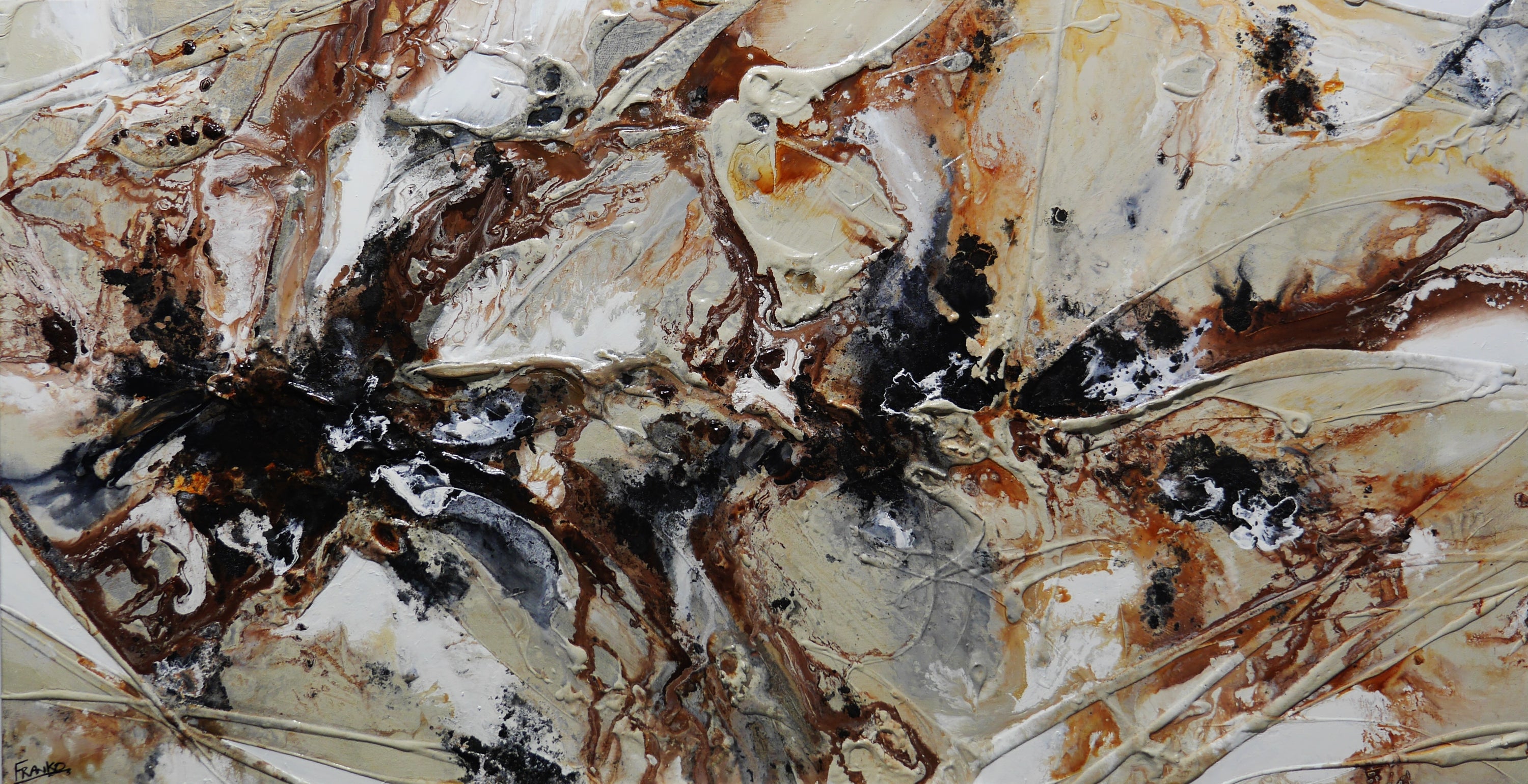 Caramel and Almonds 190cm x 100cm Textured Abstract Painting (SOLD)