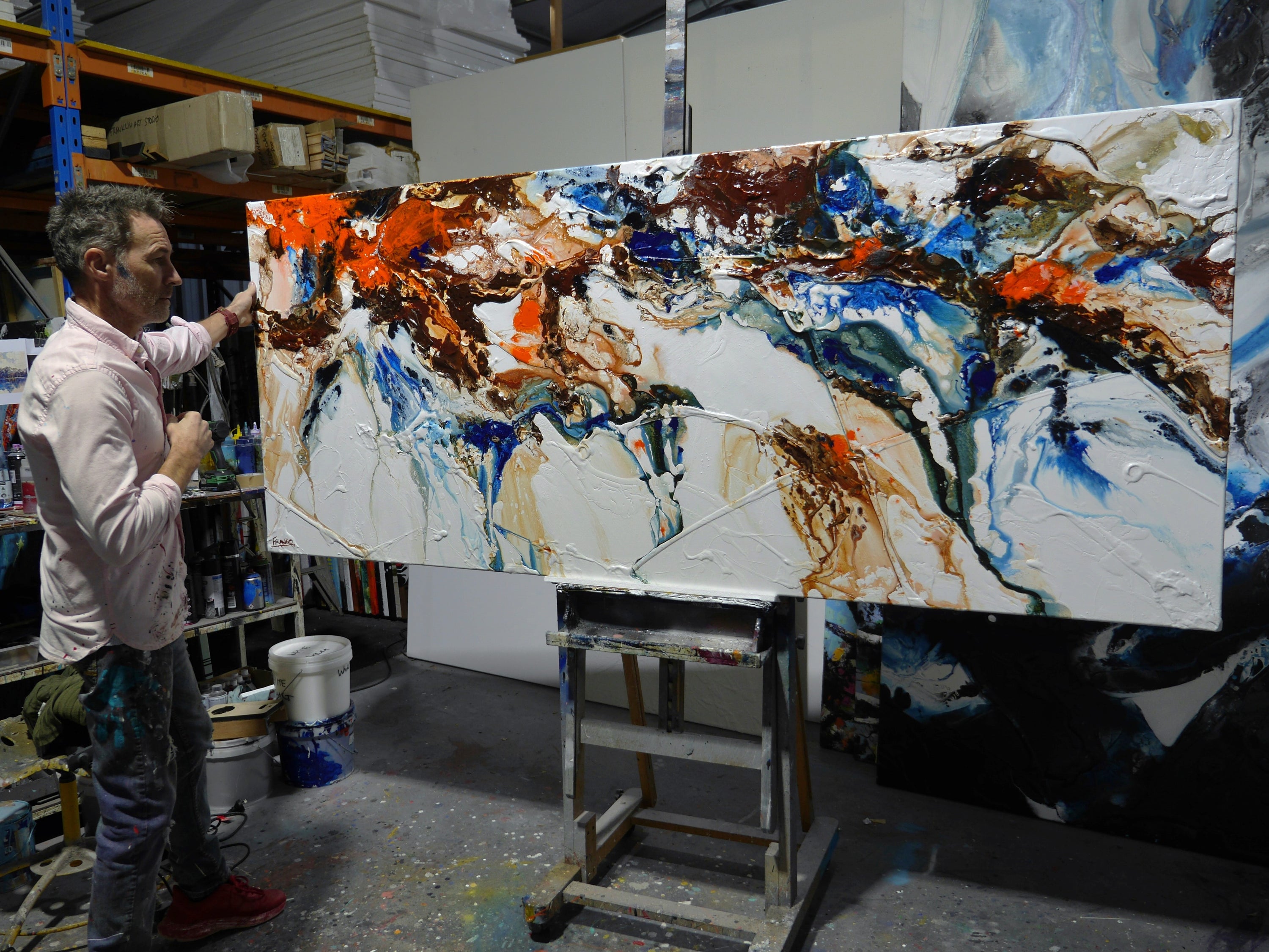 Coastal Horizon 240cm x 100cm Textured Abstract Painting