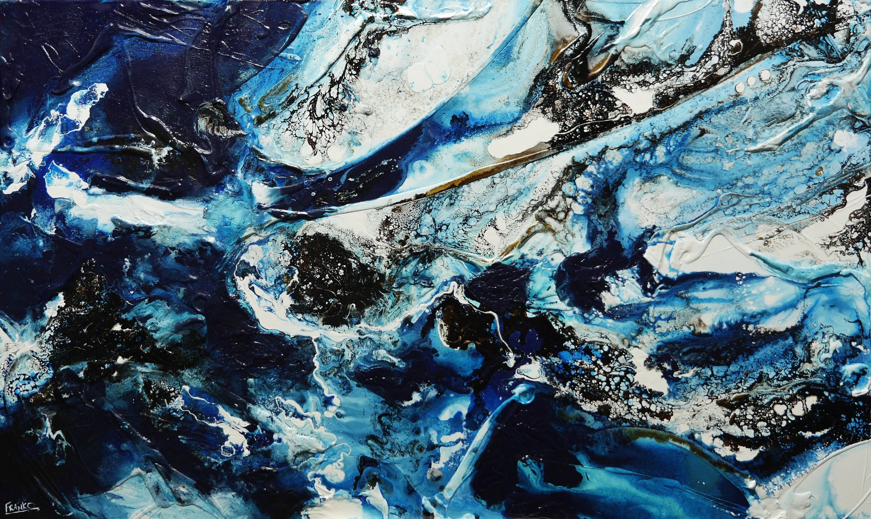 Cobalt Intuition 200cm x 120cm Textured Abstract Painting