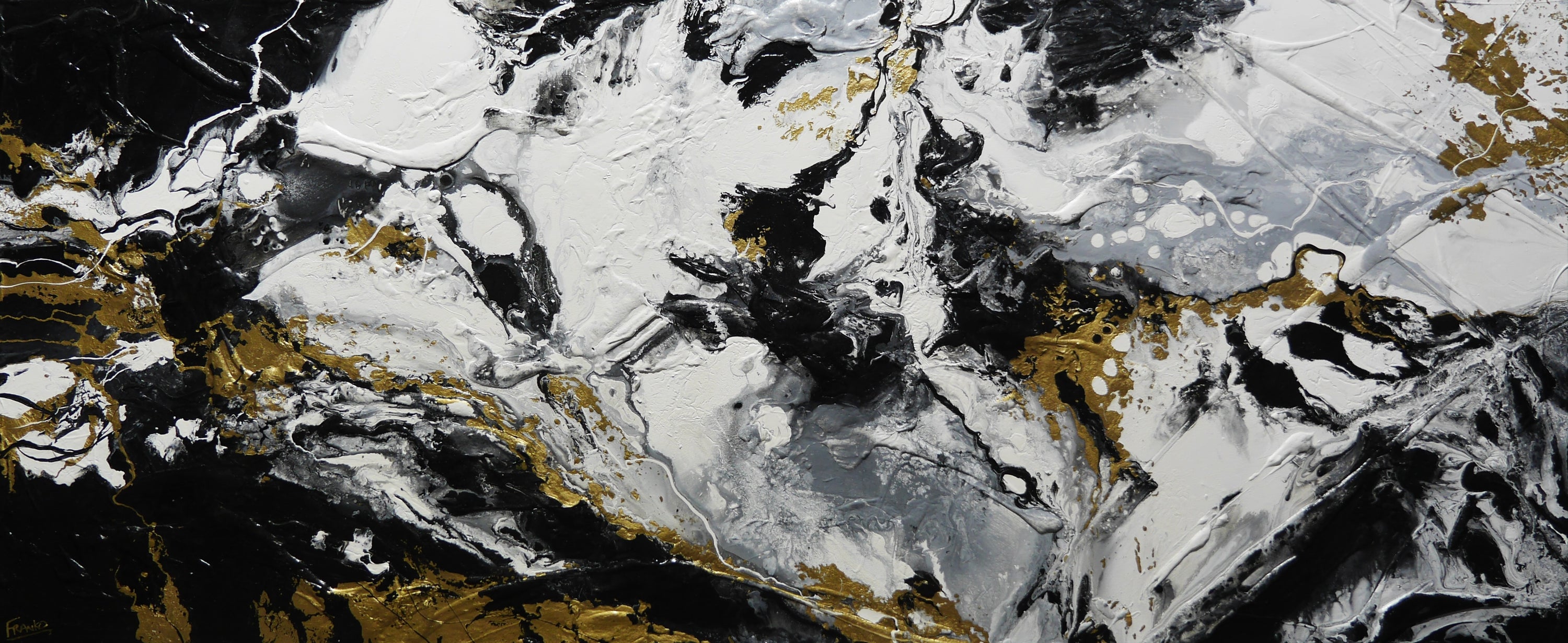 Gold Rush 240cm x 100cm Textured Abstract Painting