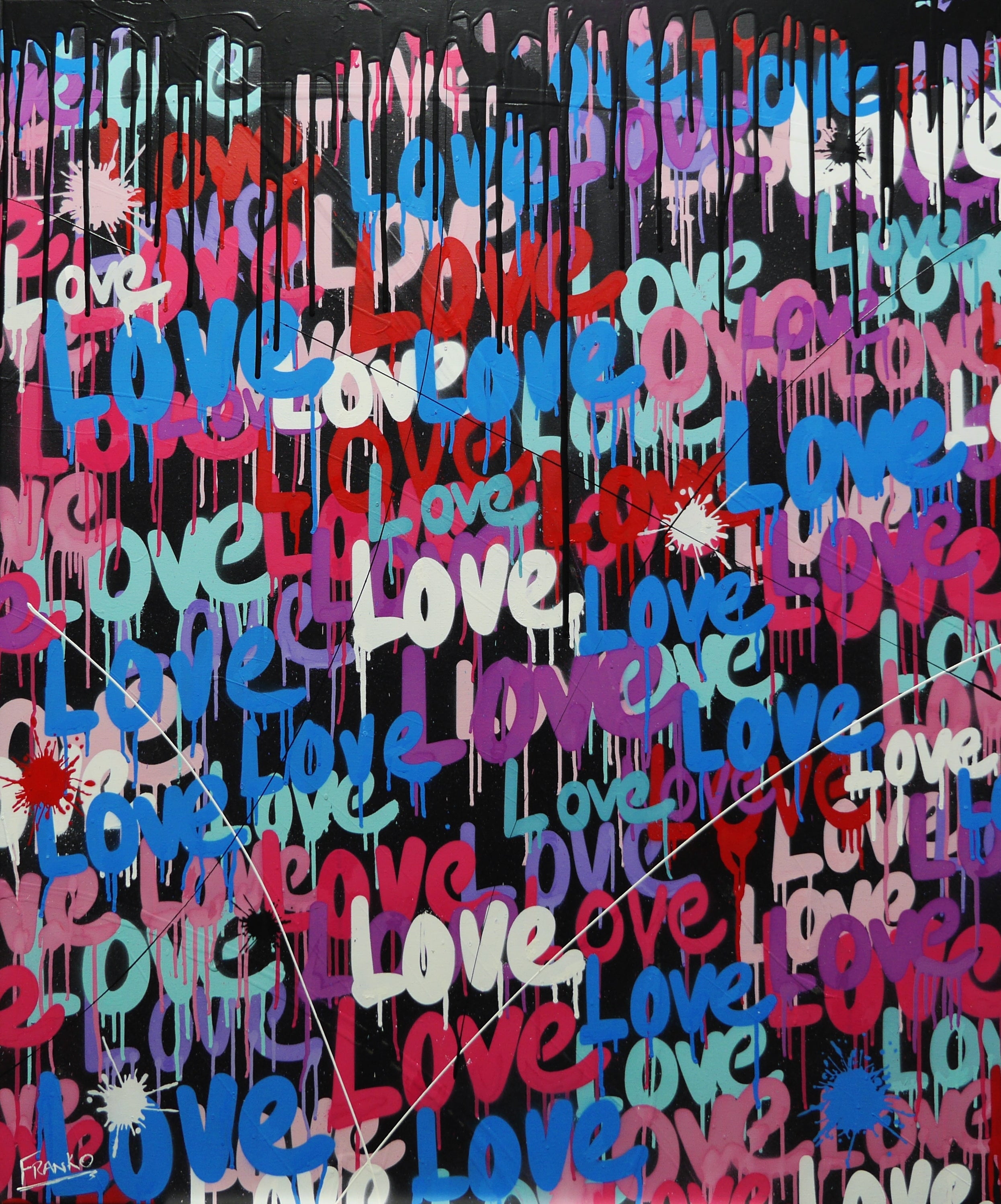 Lovescape 100cm x 120cm Textured Urban Pop Art Painting