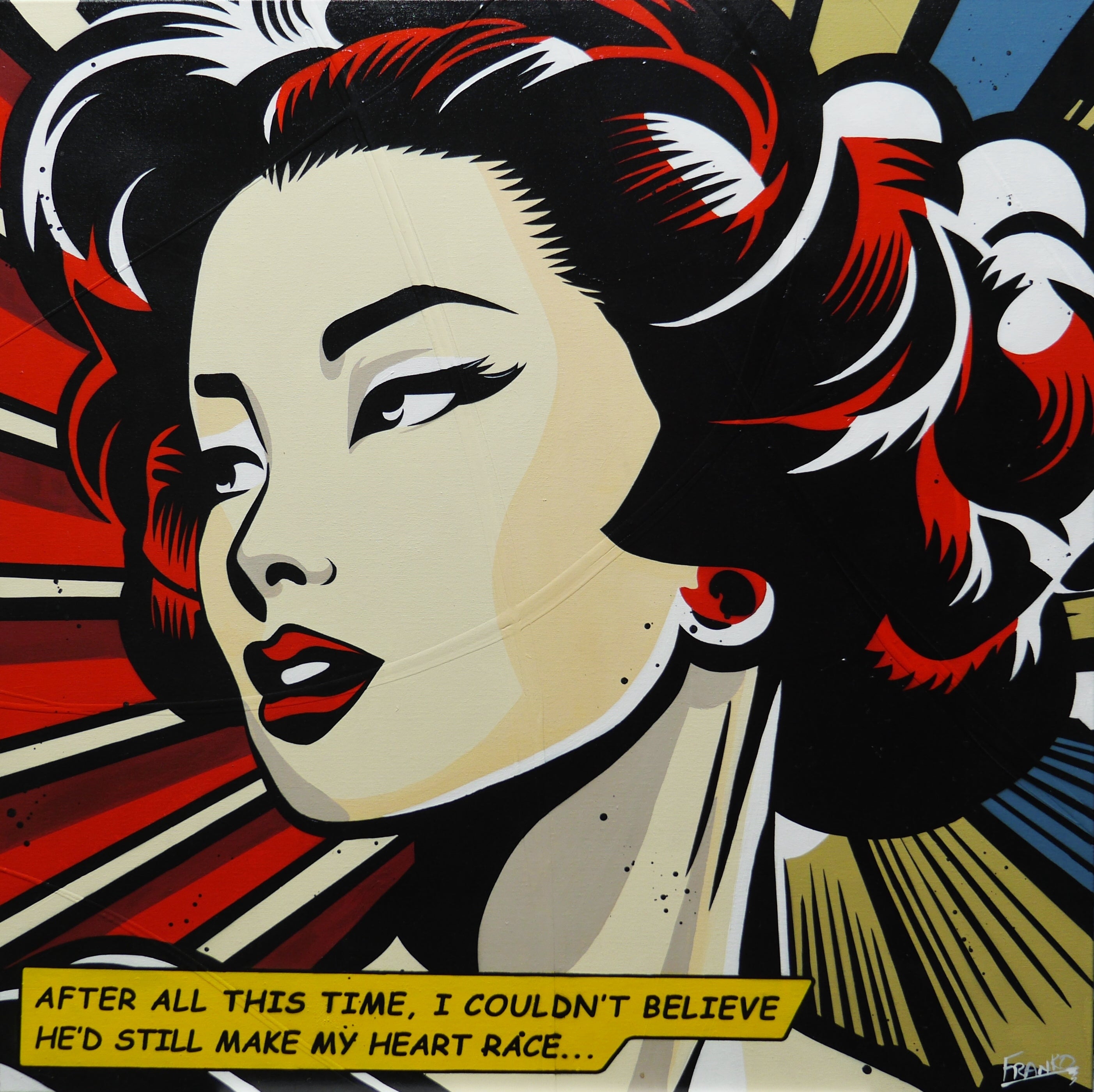 Racing Hearts 100cm x 100cm Classic Pop Art Painting