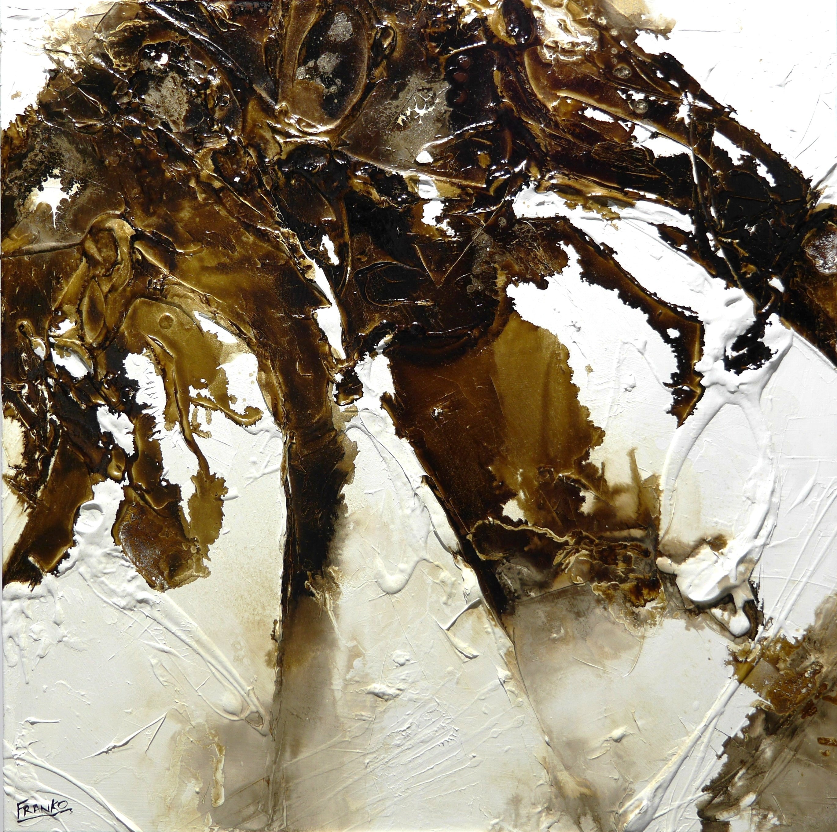 Rusted Honey 120cm x 120cm Textured Abstract Painting