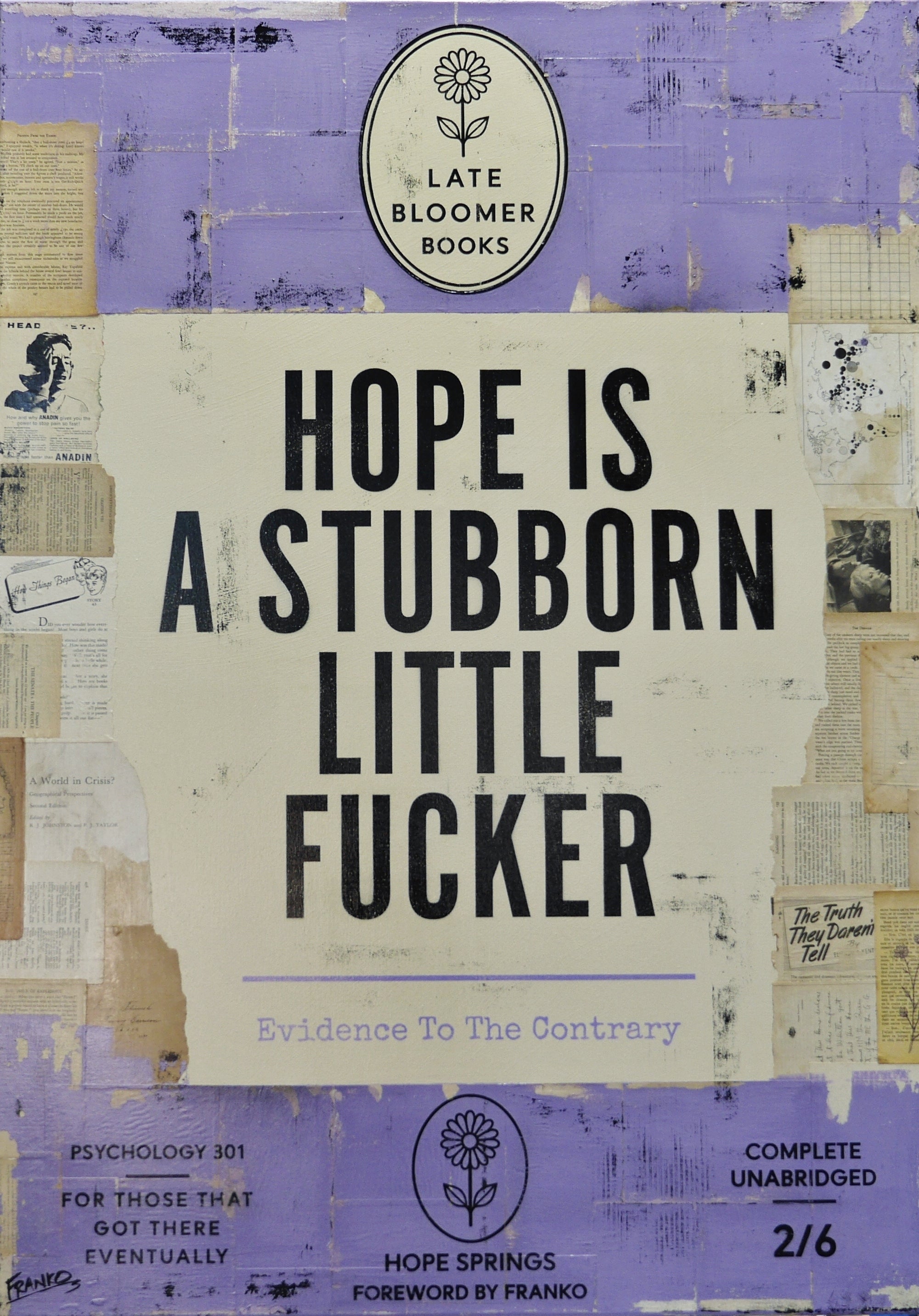 Late Bloomer Psychology 21 100cm x 140cm Urban Pop Book Club Painting