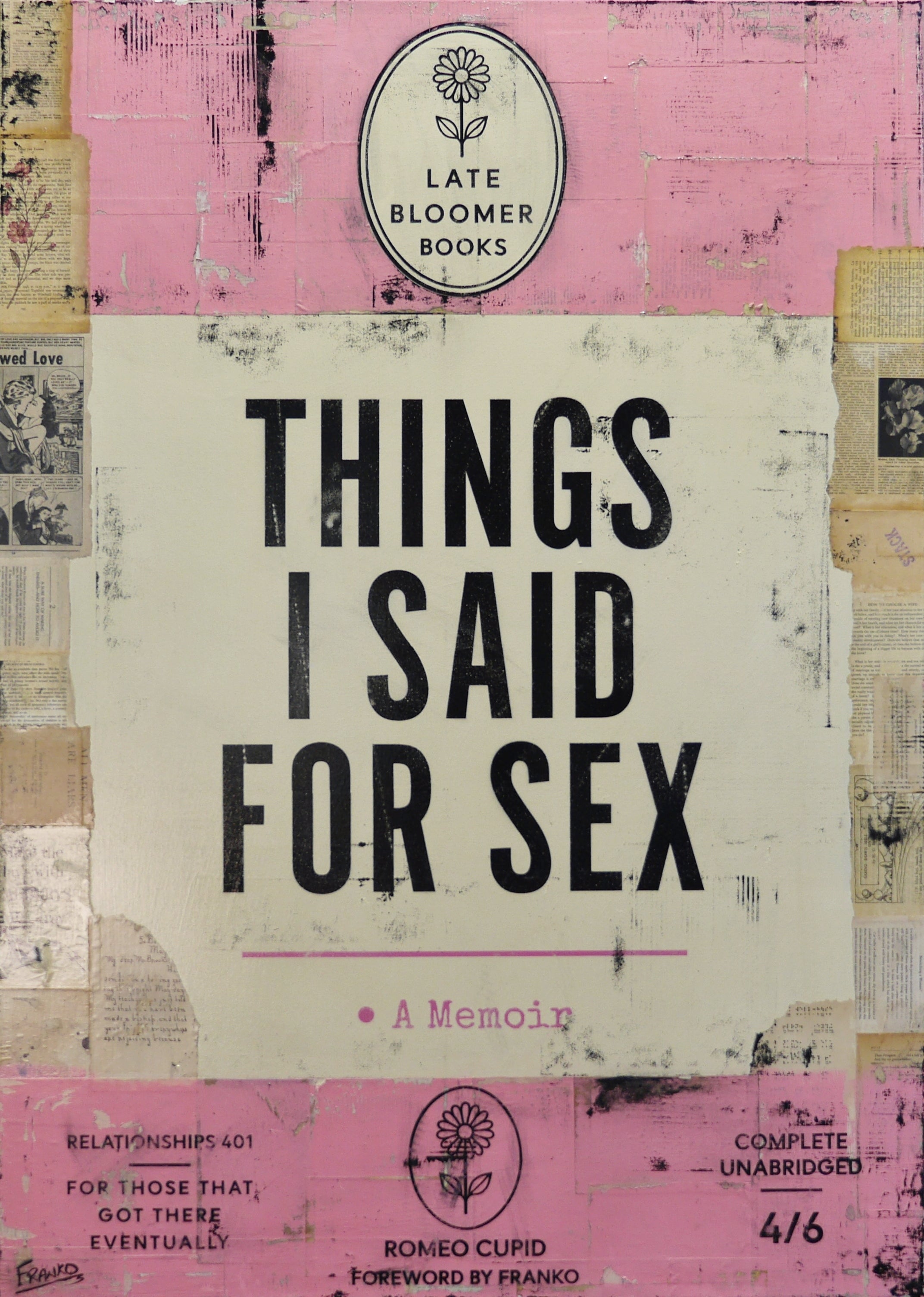 Late Bloomer Relationships 27 100cm x 140cm Urban Pop Book Club Painting