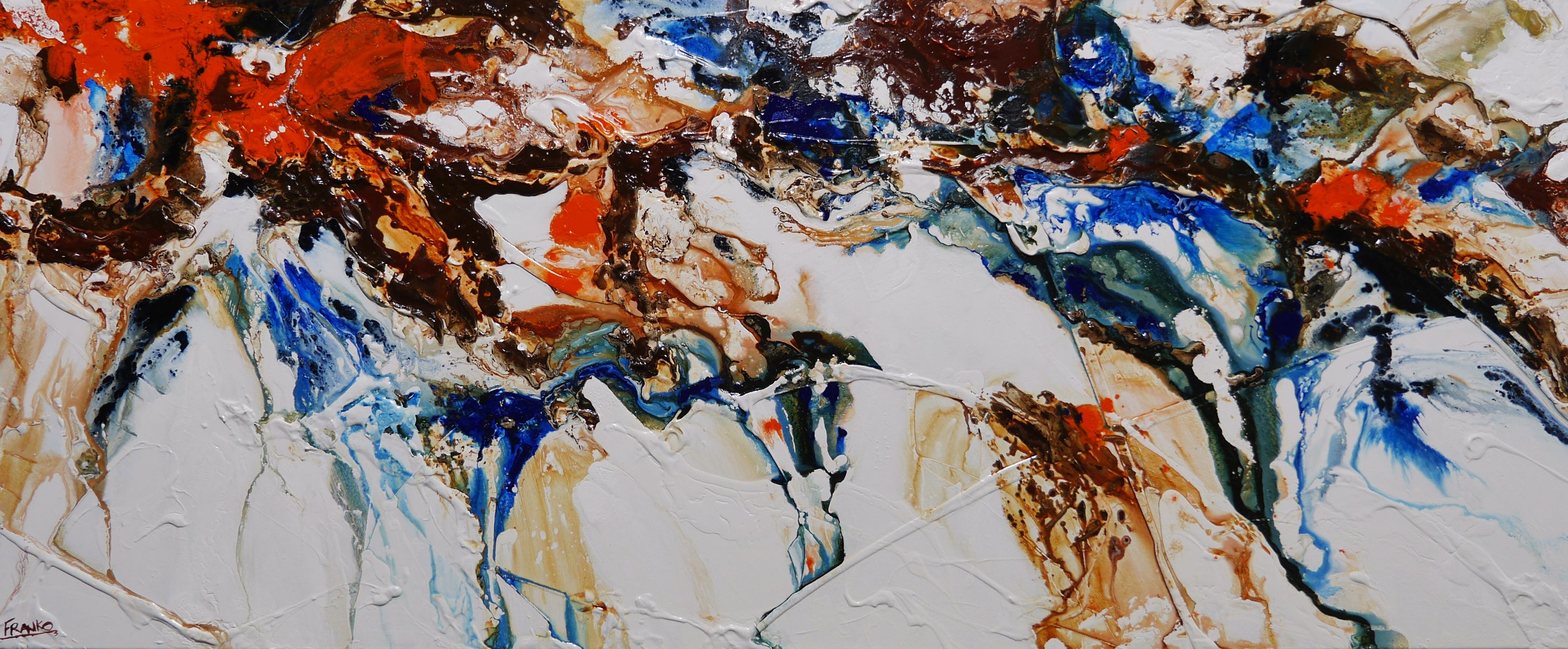 Coastal Horizon 240cm x 100cm Textured Abstract Painting
