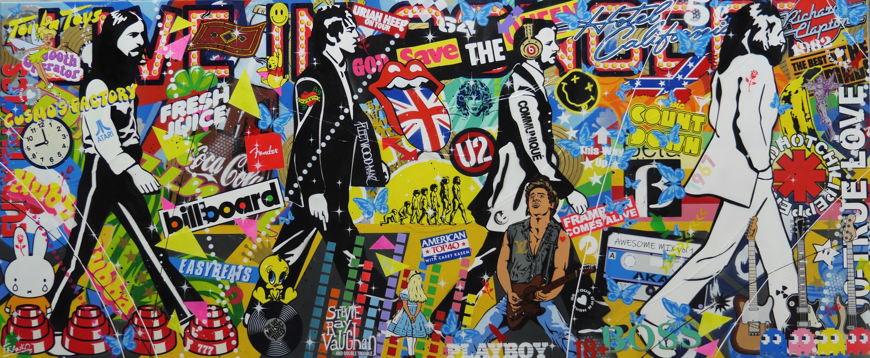The Beatles N Beats 240cm x 100cm Music Textured Urban Pop Art Painting