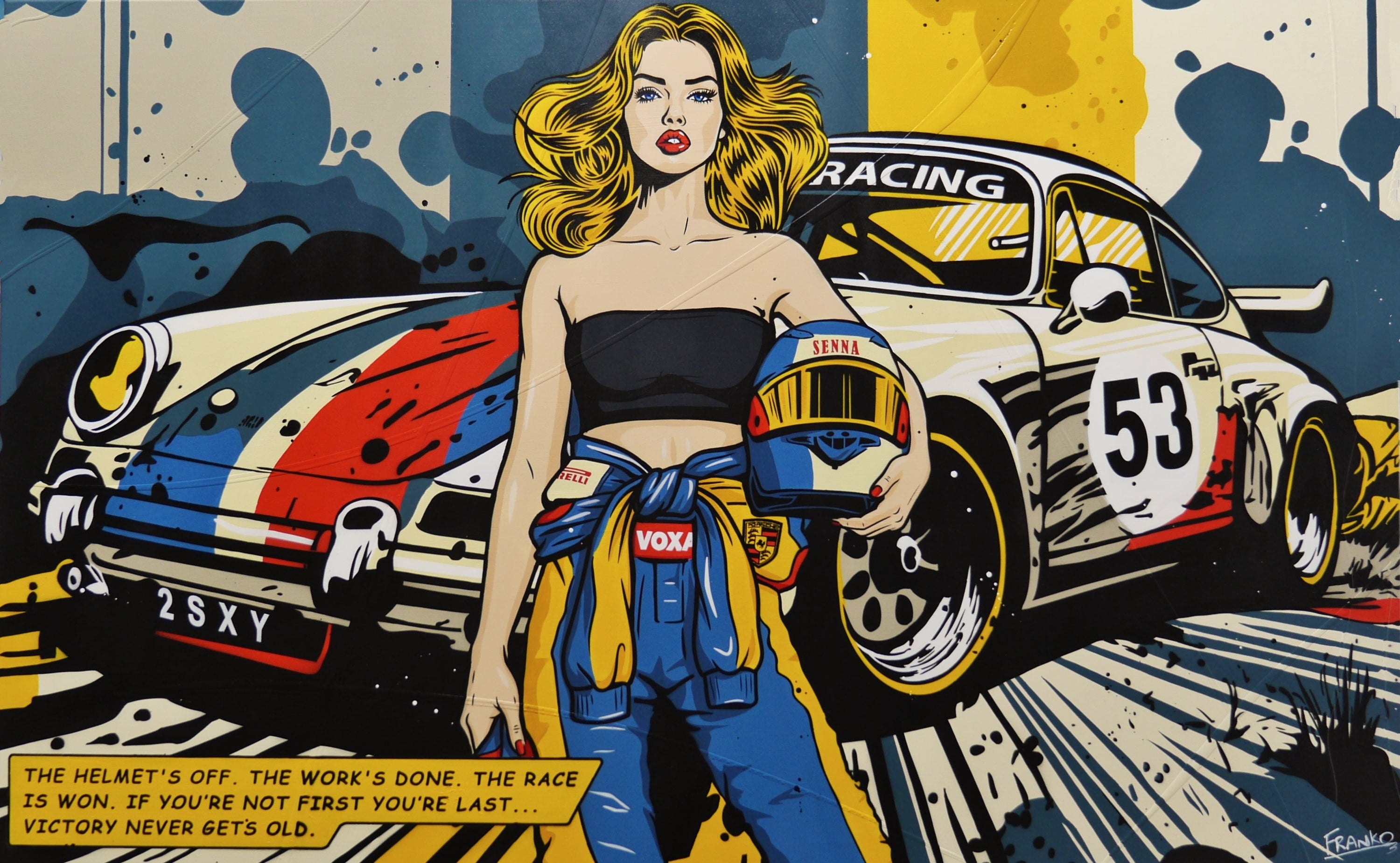 If You're Not First... 160cm x 100cm Porsche Classic Pop Art Painting