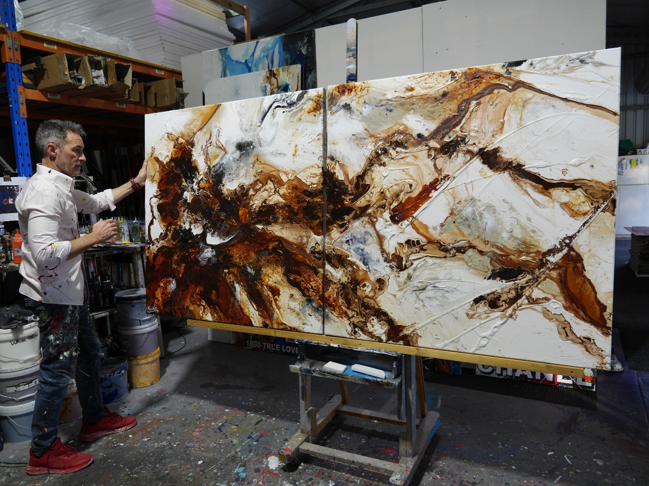 Oxide Duet 240cm x 120cm 2 Panel Textured Abstract Painting