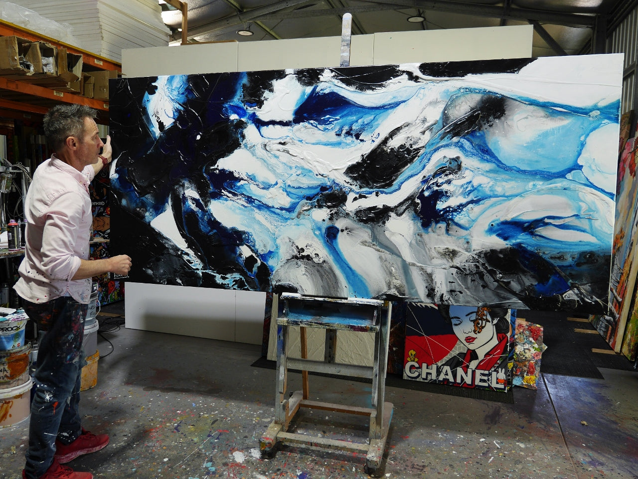 Cobalt Maximus 270cm x 120cm Textured Abstract Painting
