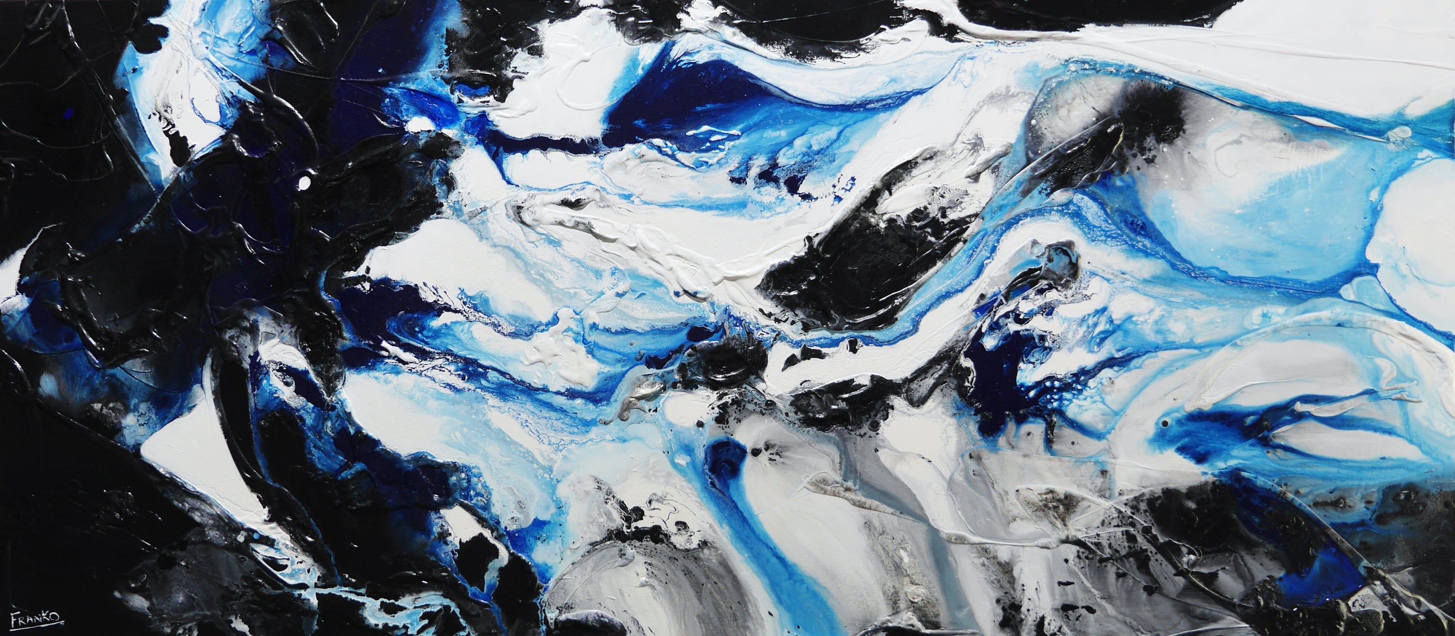 Cobalt Maximus 270cm x 120cm Textured Abstract Painting