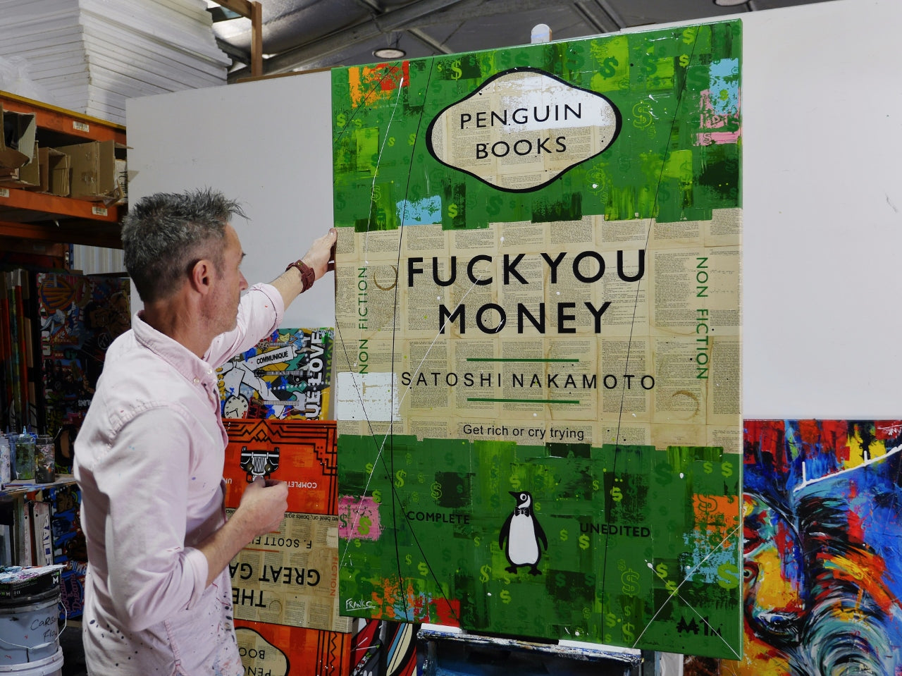 The Money Problem 140cm x 100cm Urban Pop Book Club Painting