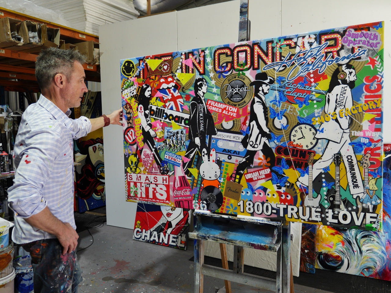 Live In Concert 160cm x 100cm Music Textured Urban Pop Art Painting