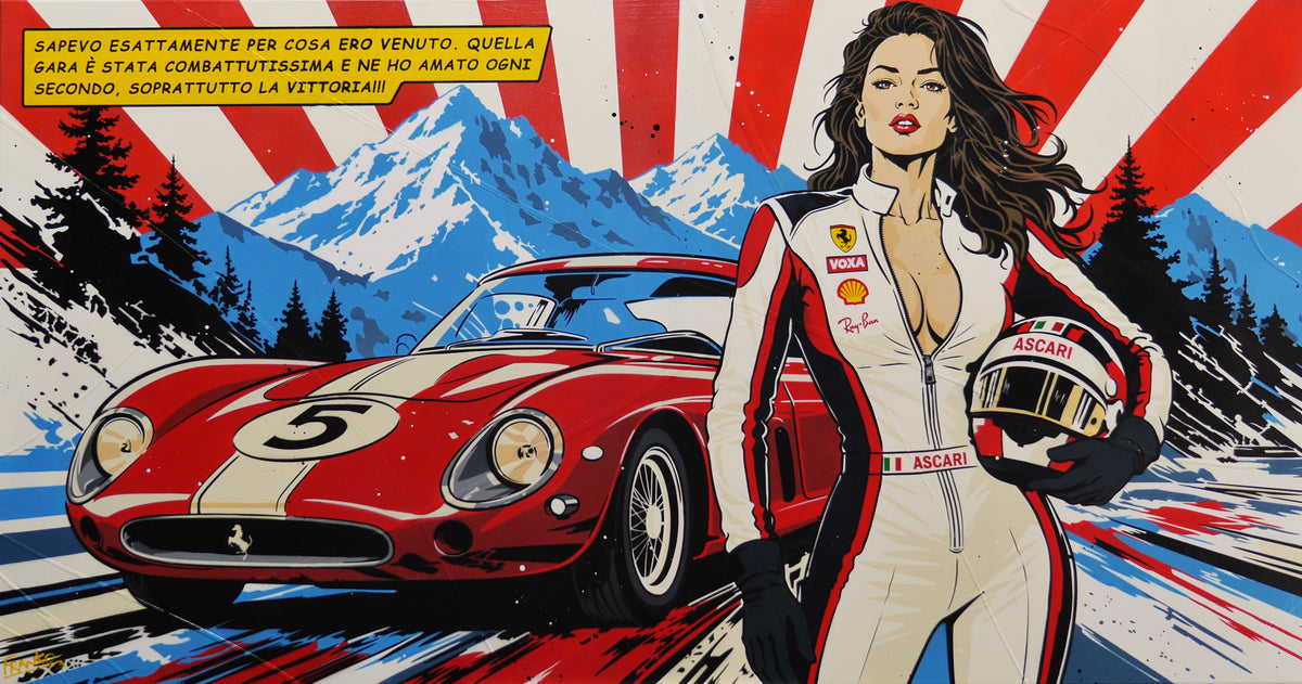 Red Horses 190cm x 100cm Ferrari Classic Pop Art Painting