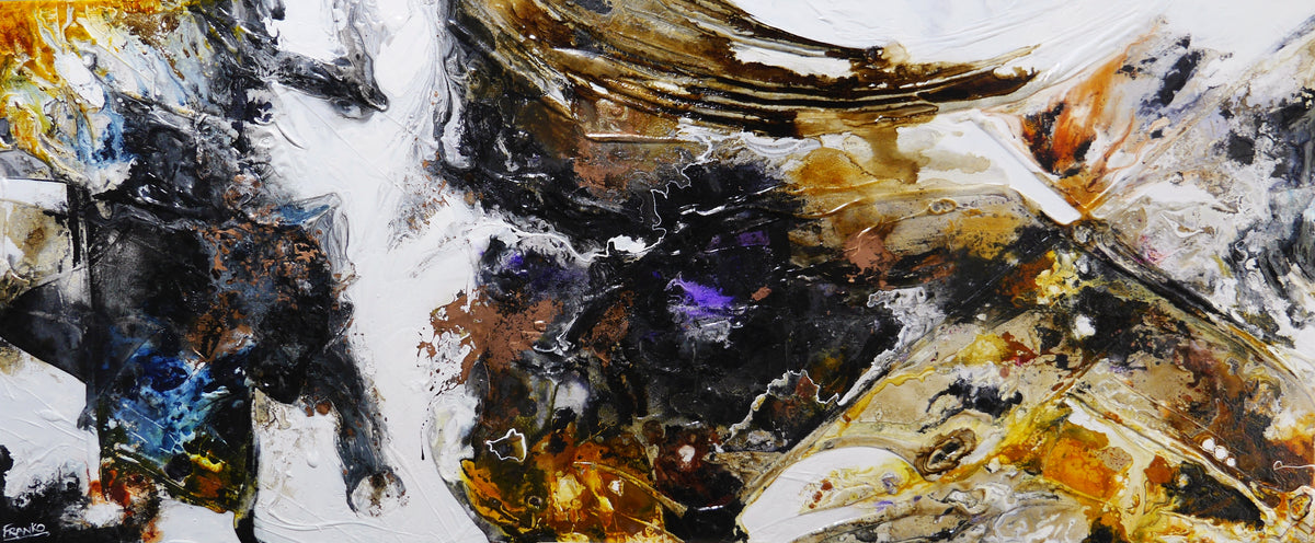 Witches Union 240cm x 100cm Brown Black Textured Abstract Painting