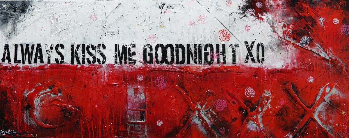 Velvet Kiss 200cm x 80cm Always Kiss Me Goodnight Urban Pop Art Abstract Painting