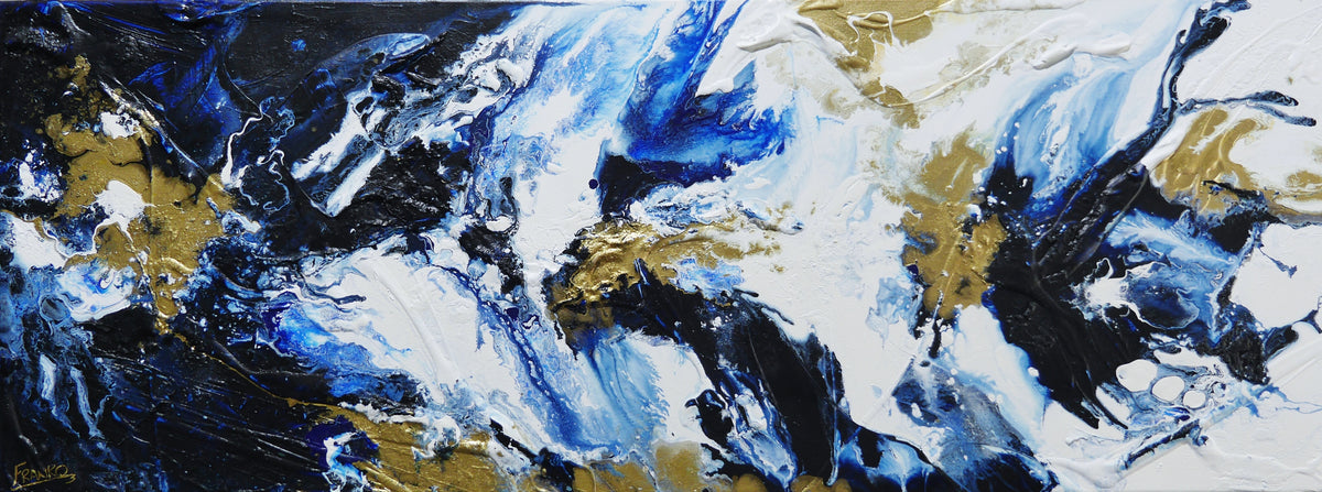 Midnight Bullion 160cm x 60cm Textured Abstract Painting