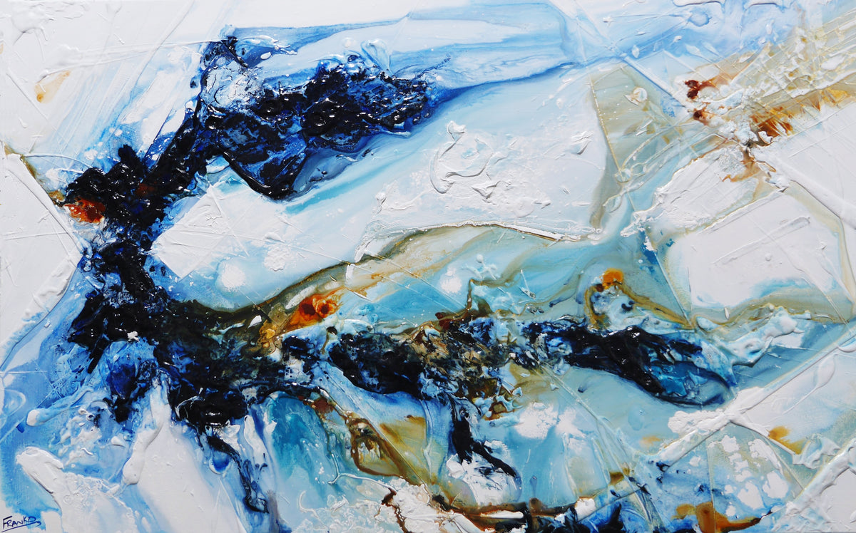 Aquatic Infatuation 160cm x 100cm Blue Textured Abstract Painting