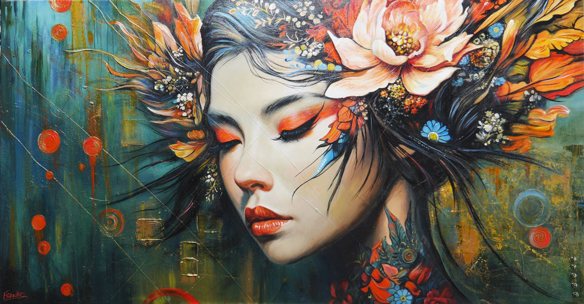 Kazumi 190cm x 100cm FRAMED Abstract Realism Textured Painting