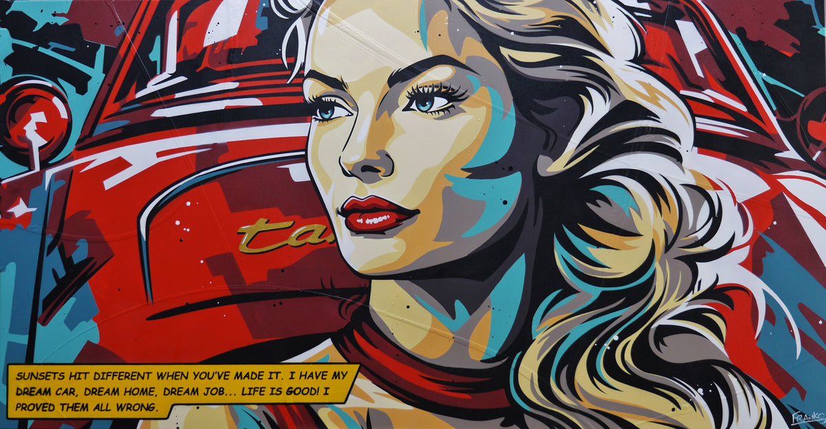 Living Dreams 190cm x 100cm Porsche Targa Classic Pop Art Painting