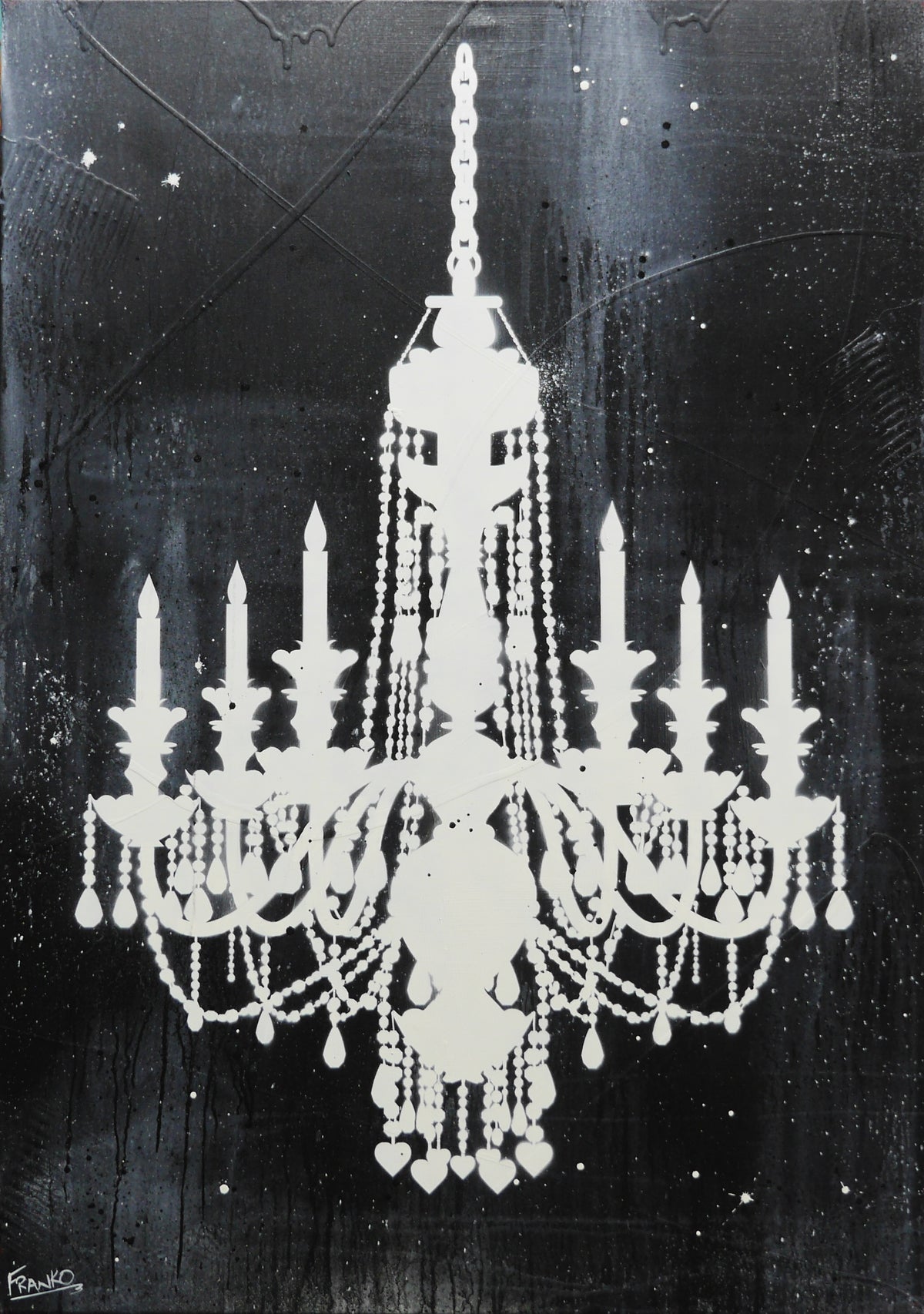 Raw Class XVI 140cm x 100cm Chandelier Textured Urban Pop Art Painting