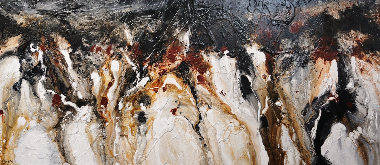 Pangea 270cm x 120cm Black Oxide Rust Textured Abstract Painting (SOLD)-Abstract-[Franko_Artist]-[Australian_artist]-[Gold_Coast]-[Brisbane]-[modern]-[contemporary]-[original]-[Large_artwork]-Franklin Art Studio
