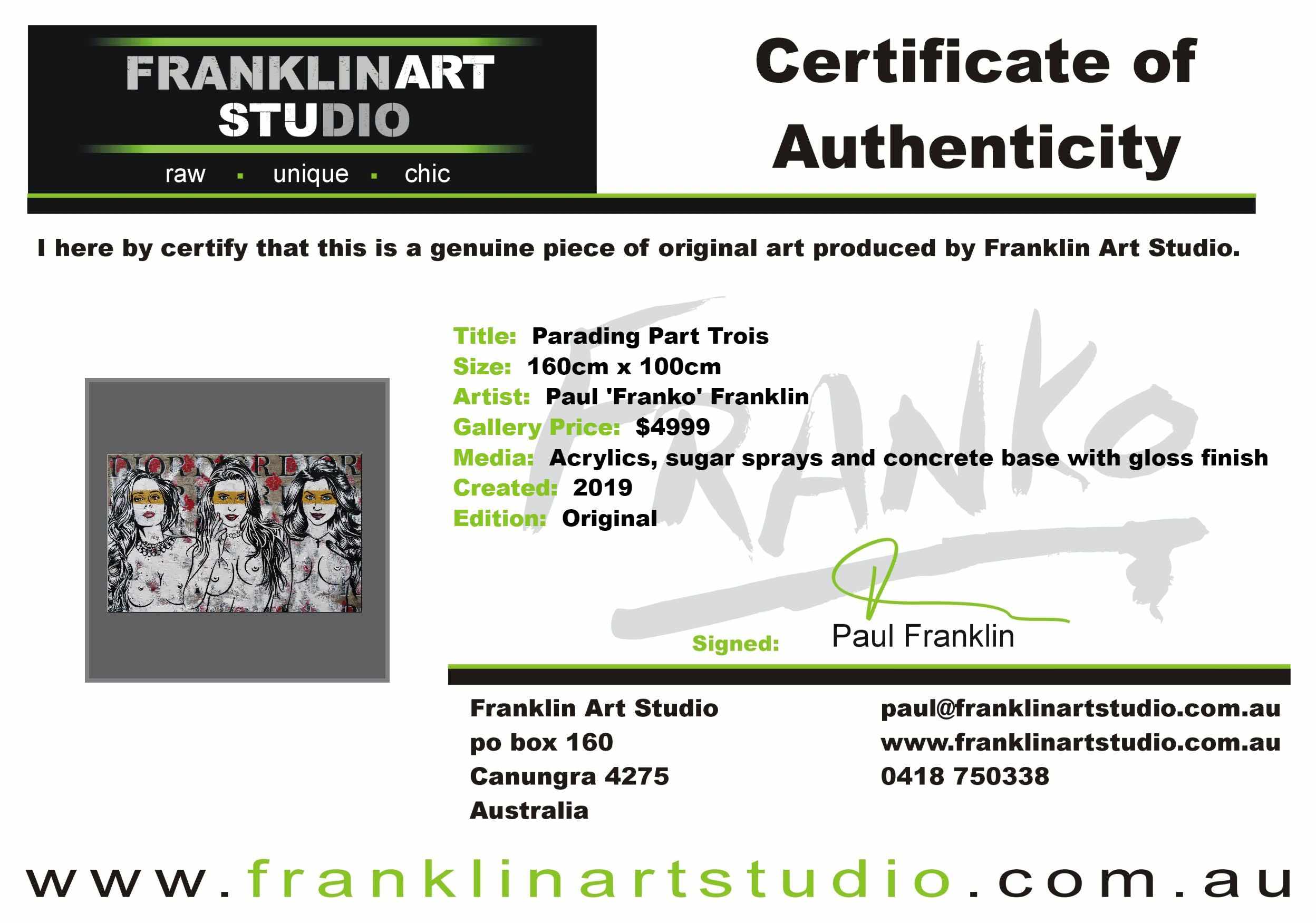 Parading Part Trois 160cm x 100cm Nude Concrete Urban Pop Art Painting (SOLD)-concrete-[Franko_Artist]-[The_Block]-[Dream_Homes]-[ideas]-[Grand_Designs]-[Art_Lover]-Franklin Art Studio