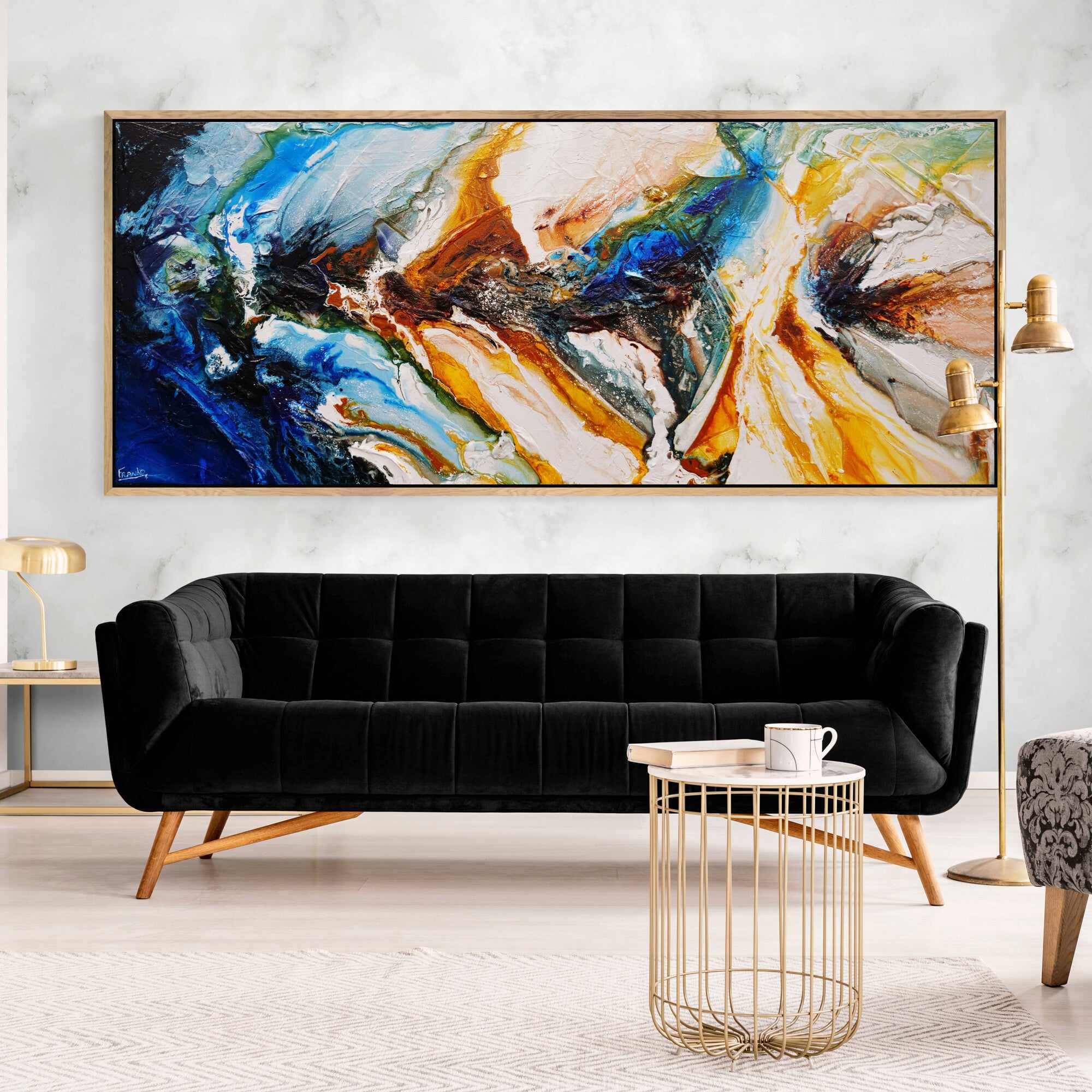 Paradise 240cm x 100cm Blue Sienna White Textured Abstract Painting (SOLD)-Abstract-[Franko_Artist]-[Australian_artist]-[Gold_Coast]-[Brisbane]-[modern]-[contemporary]-[original]-[Large_artwork]-[The_Block]-[Dream_Homes]-[ideas]-[Grand_Designs]-[Art_Lover]-Franklin Art Studio