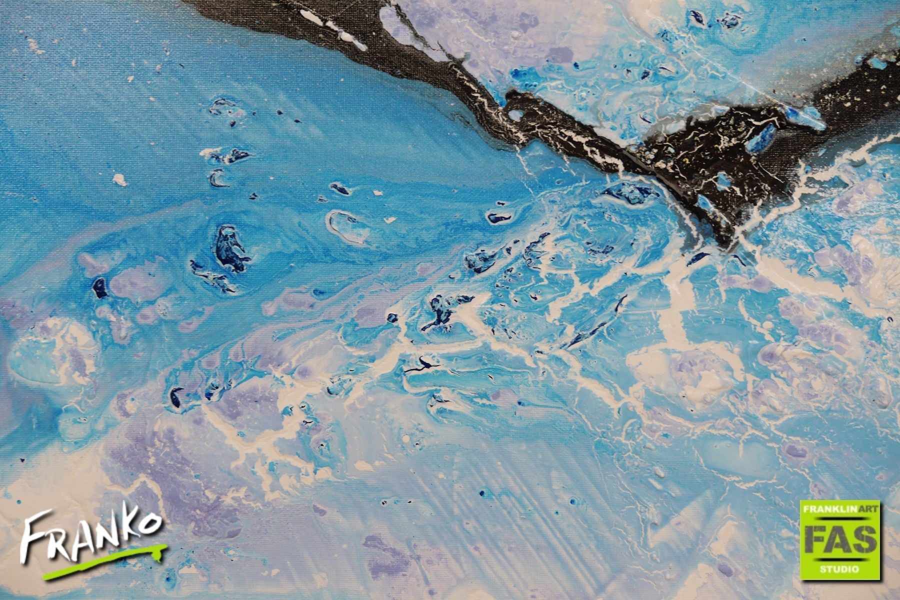 Pastel Jelly 160cm x 100cm Blue Abstract Painting (SOLD)