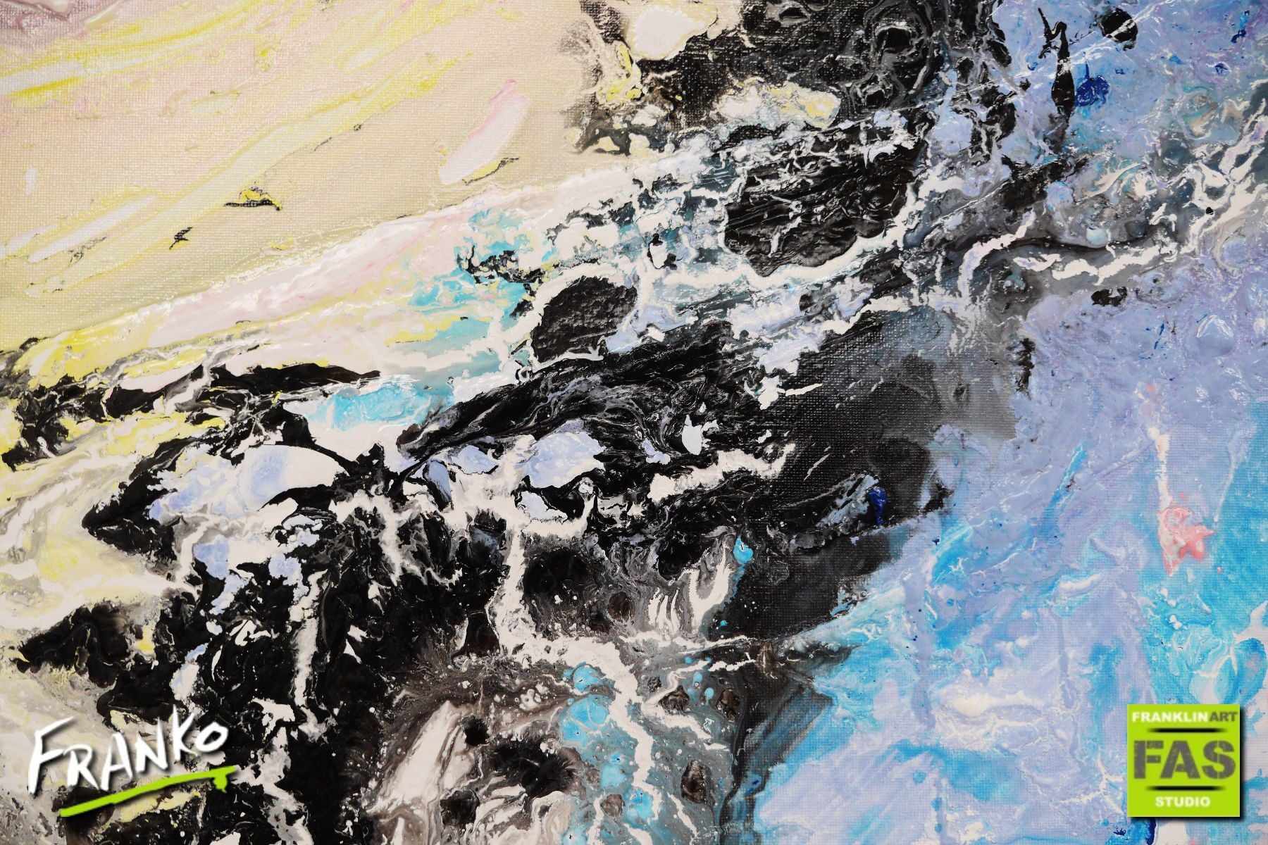Pastel Jelly 160cm x 100cm Blue Abstract Painting (SOLD)