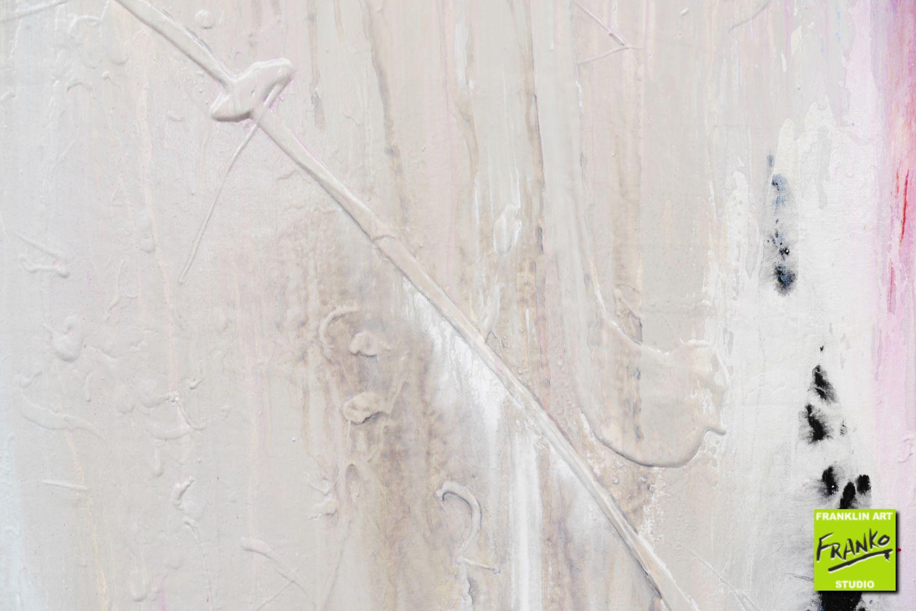Pastel Neverland 140cm x 100cm Cream Pink Textured Abstract Painting (SOLD)