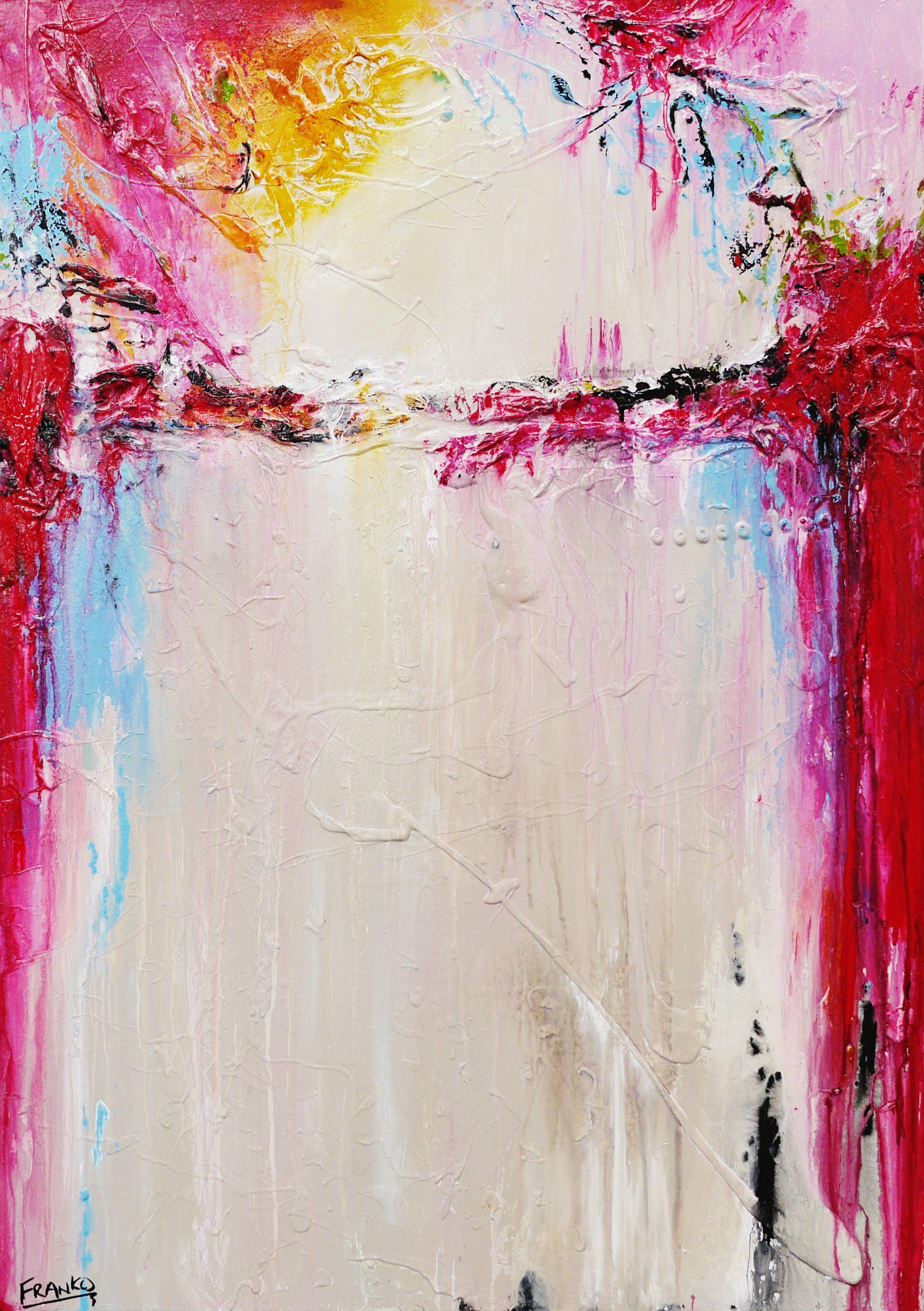 Pastel Neverland 140cm x 100cm Cream Pink Textured Abstract Painting (SOLD)-Abstract-[Franko_Artist]-[Australian_artist]-[Gold_Coast]-[Brisbane]-[modern]-[contemporary]-[original]-[Large_artwork]-Franklin Art Studio