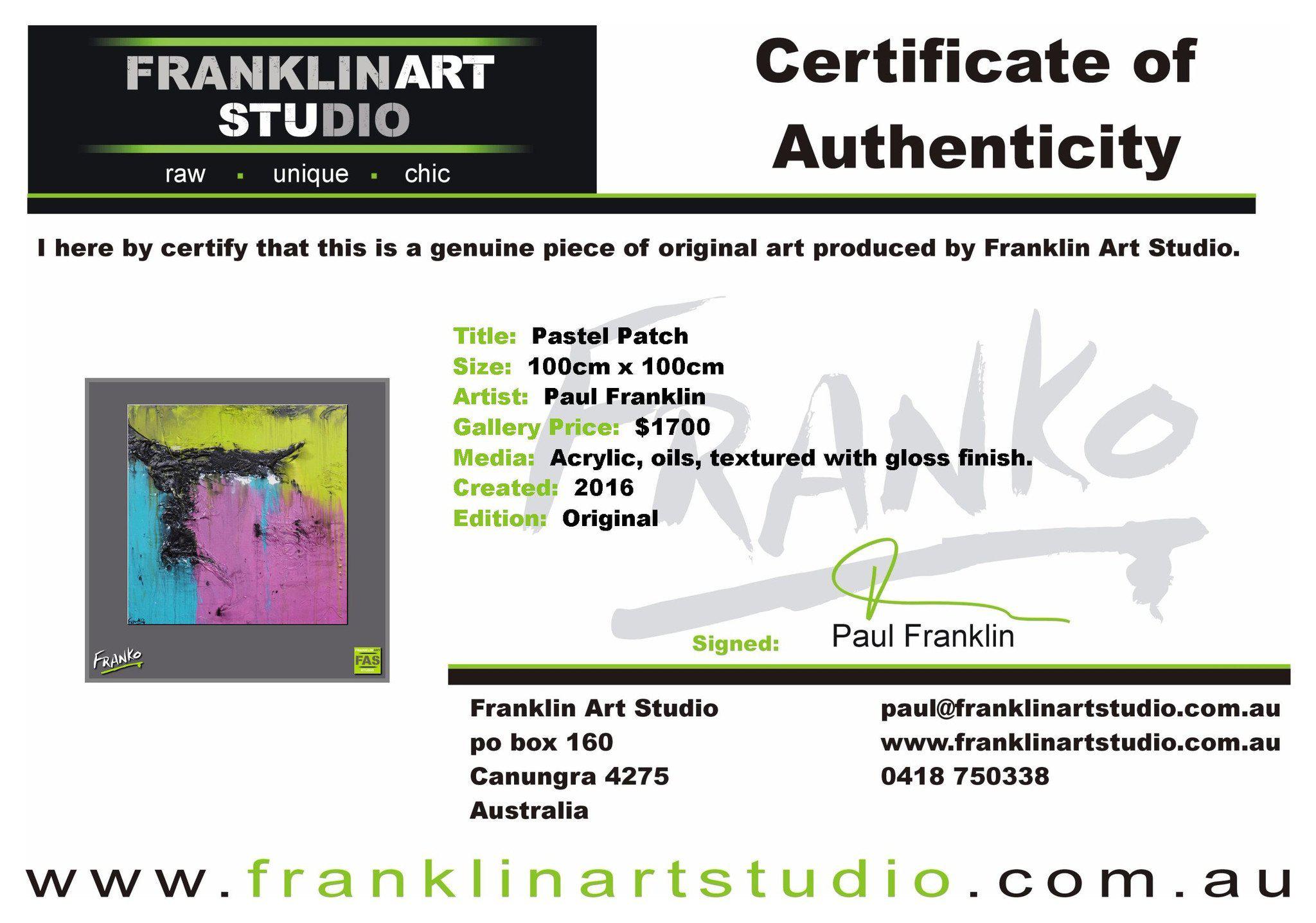 Pastel Patch 100cm x 100cm Blue Purple Green Abstract Painting (SOLD)-abstract-[Franko_Artist]-[The_Block]-[Dream_Homes]-[ideas]-[Grand_Designs]-[Art_Lover]-Franklin Art Studio