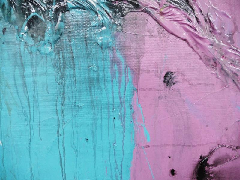 Pastel Patch 100cm x 100cm Blue Purple Green Abstract Painting (SOLD)