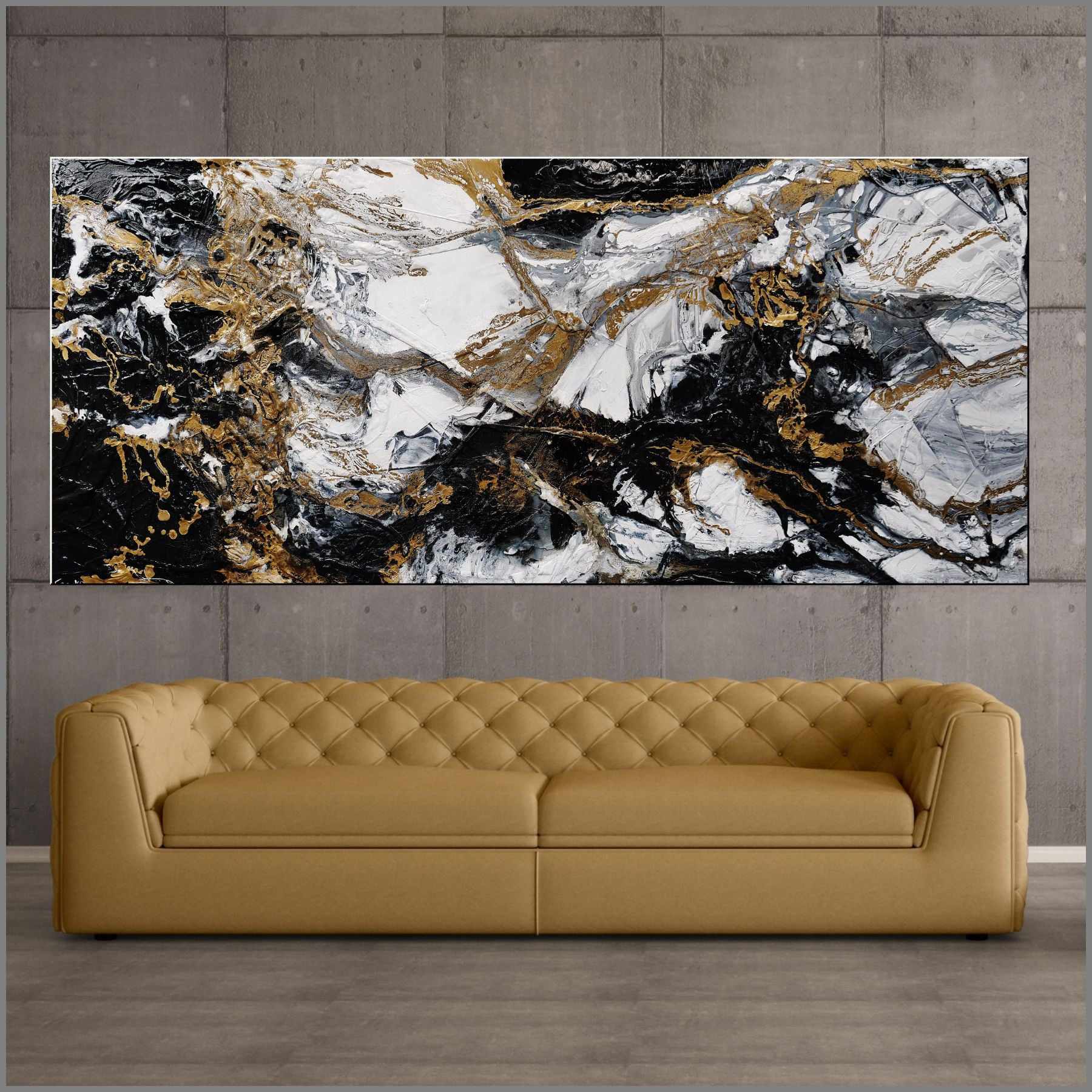 Pay Me In Gold 270cm x 120cm Gold White Black Textured Abstract Painting (SOLD)-Abstract-[Franko_Artist]-[Australian_artist]-[Gold_Coast]-[Brisbane]-[modern]-[contemporary]-[original]-[Large_artwork]-[The_Block]-[Dream_Homes]-[ideas]-[Grand_Designs]-[Art_Lover]-Franklin Art Studio