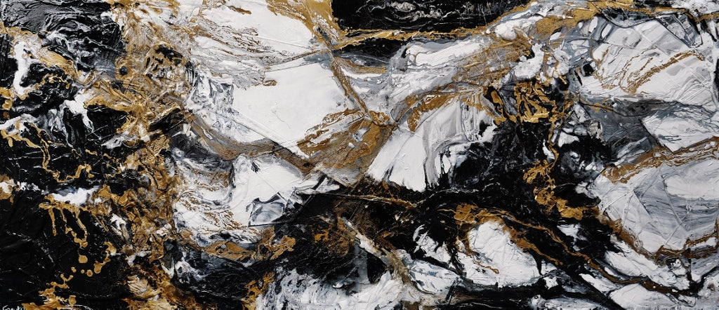 Pay Me In Gold 270cm x 120cm Gold White Black Textured Abstract Painting (SOLD)-Abstract-[Franko_Artist]-[Australian_artist]-[Gold_Coast]-[Brisbane]-[modern]-[contemporary]-[original]-[Large_artwork]-Franklin Art Studio