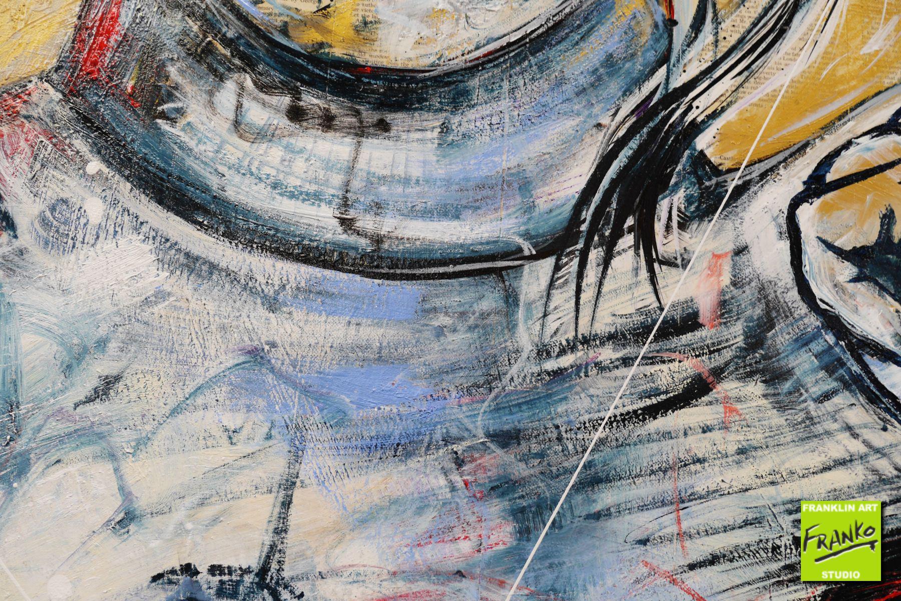 Peek A Boo 140cm x 100cm Nude Woman Vintage Book Pop art Painting (SOLD)-book club-[Franko]-[Artist]-[Australia]-[Painting]-Franklin Art Studio