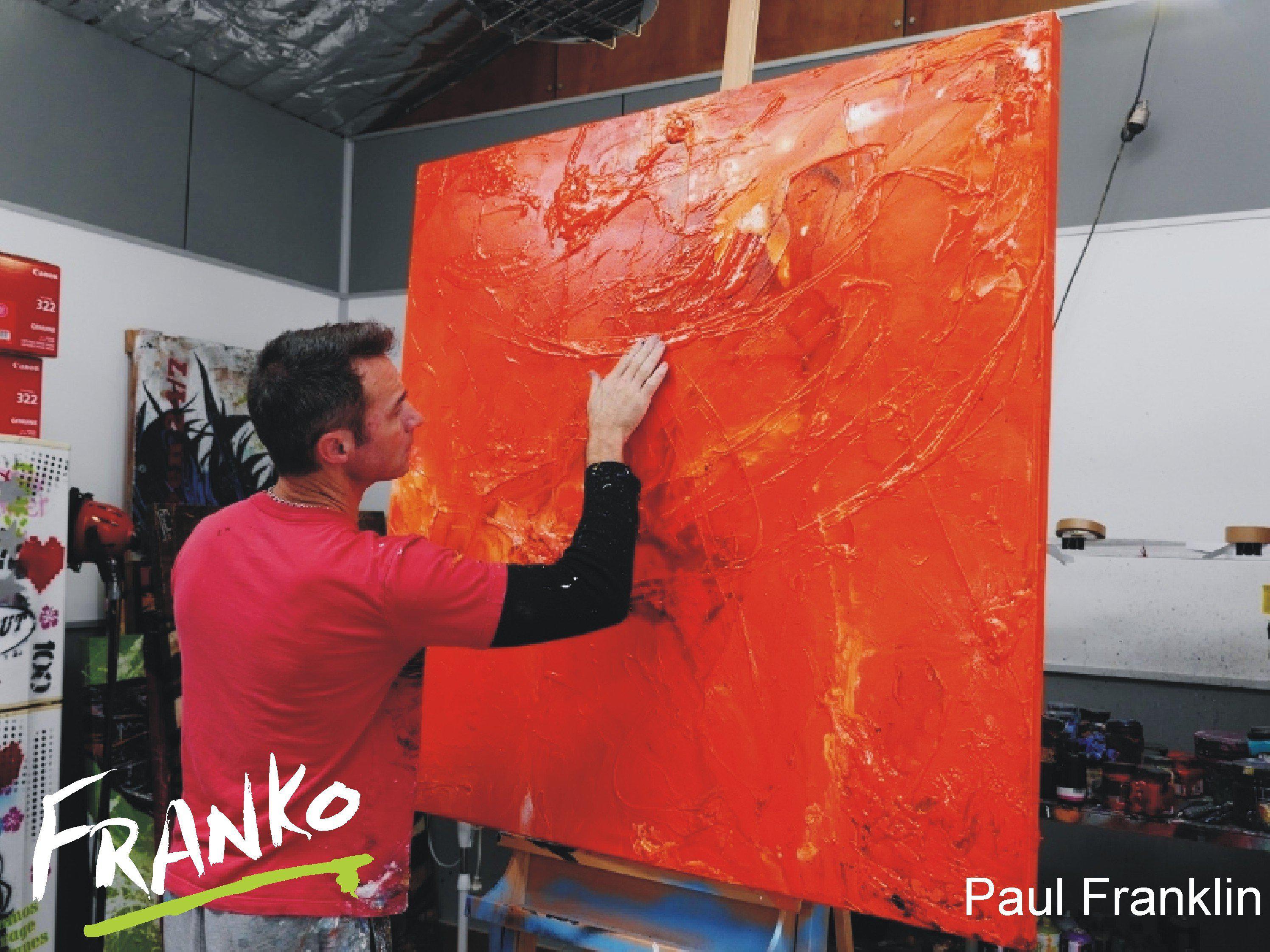 Peeled Orange 120cm x 120cm Orange Abstract Painting (SOLD)-abstract-[Franko_Artist]-[The_Block]-[Dream_Homes]-[ideas]- [Grand_Designs]-Franklin Art Studio