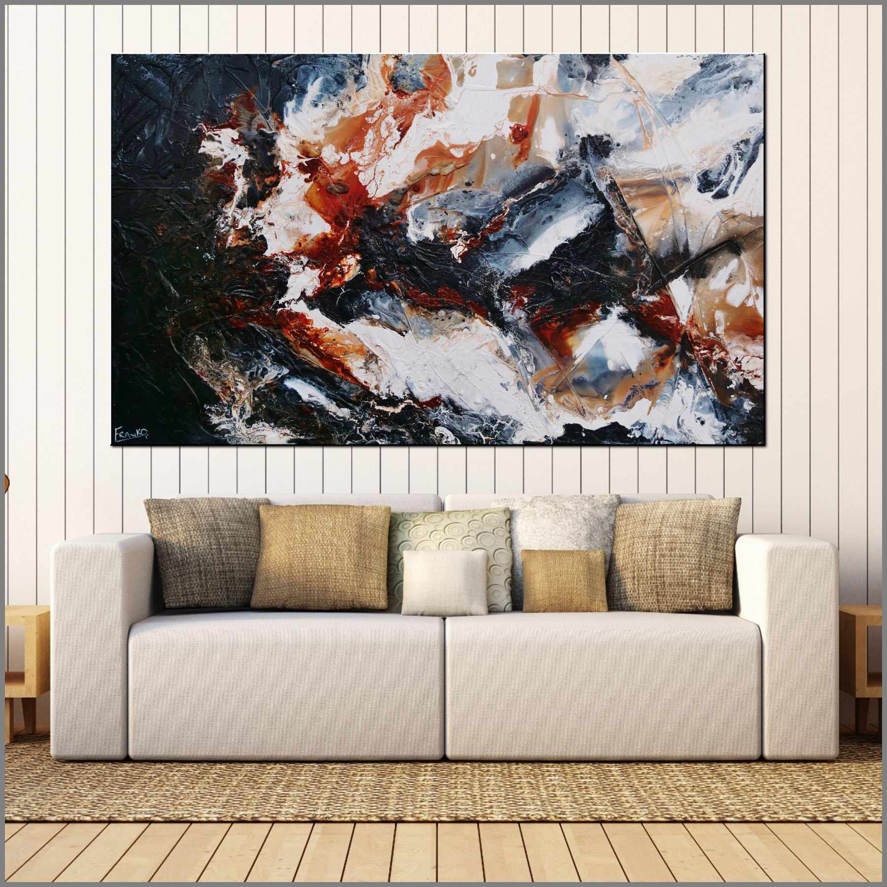 Peppered Oxide 200cm x 120cm Black White Oxide Textured Abstract Painting (SOLD)-Abstract-[Franko_Artist]-[Australian_artist]-[Gold_Coast]-[Brisbane]-[modern]-[contemporary]-[original]-[Large_artwork]-[The_Block]-[Dream_Homes]-[ideas]-[Grand_Designs]-[Art_Lover]-Franklin Art Studio