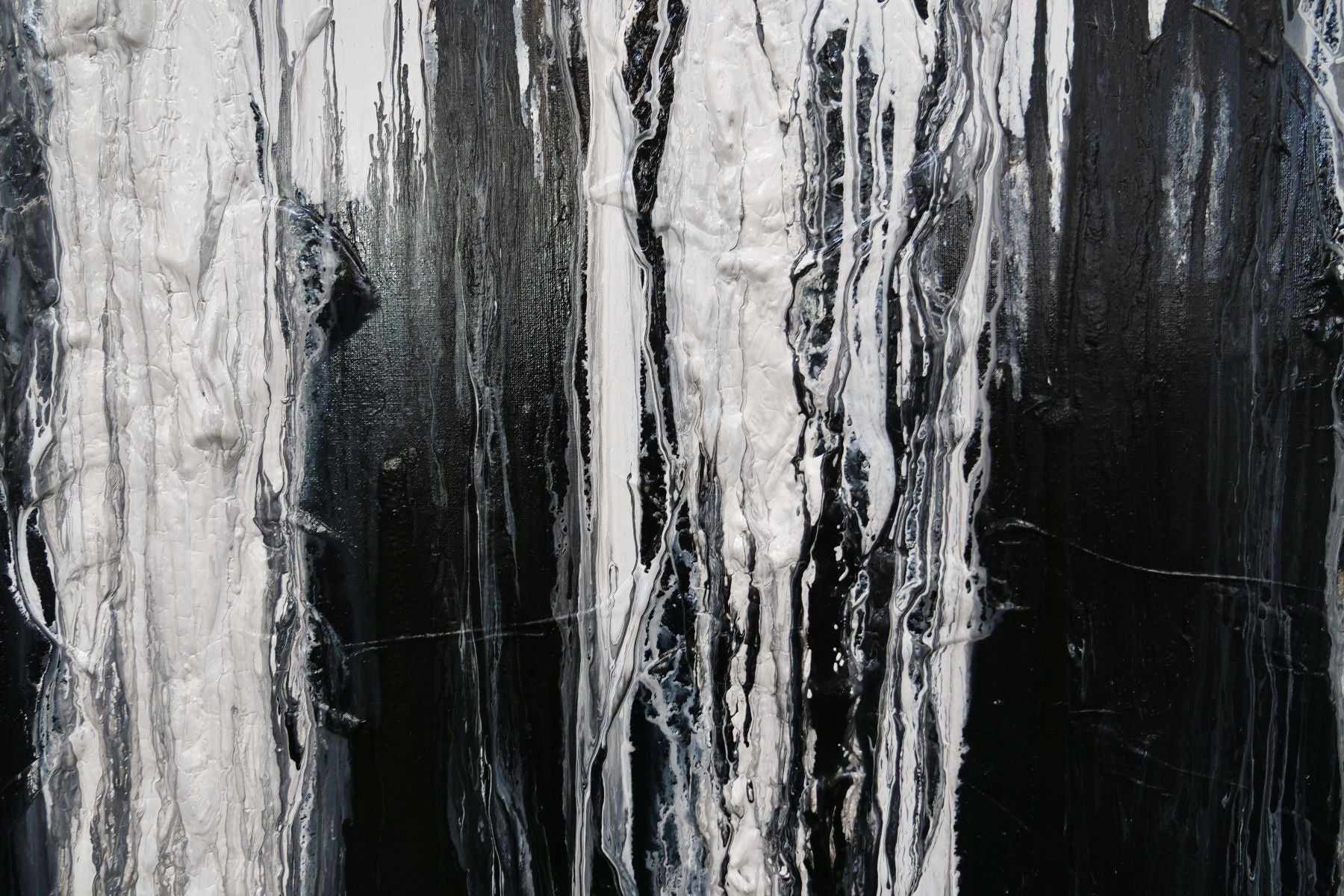 Physics 160cm x 100cm Black White Textured Abstract Painting (SOLD)