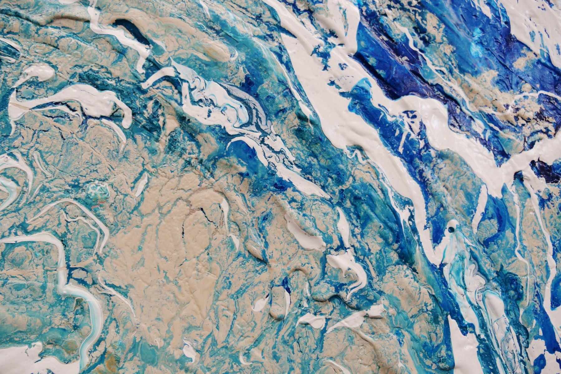 Point Break 140cm x 180cm Blue Cream Wave Textured Abstract Painting (SOLD)-Abstract-[Franko]-[Artist]-[Australia]-[Painting]-Franklin Art Studio