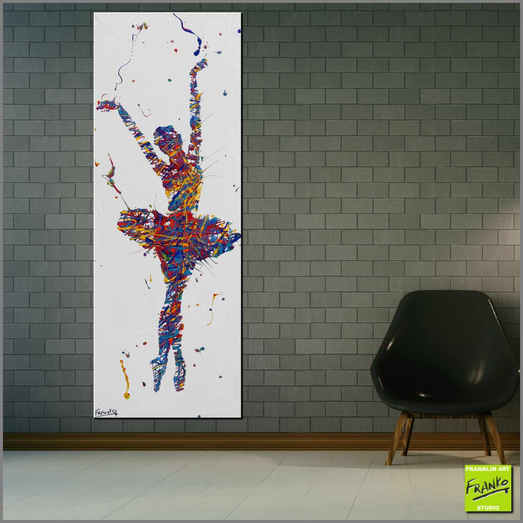 Poise 160cm x 60cm Ballerina Urban Pop Art Painting (SOLD)-urban pop-[Franko_Artist]-[Australian_artist]-[Gold_Coast]-[Brisbane]-[modern]-[contemporary]-[original]-[Large_artwork]-[The_Block]-[Dream_Homes]-[ideas]-[Grand_Designs]-[Art_Lover]-Franklin Art Studio